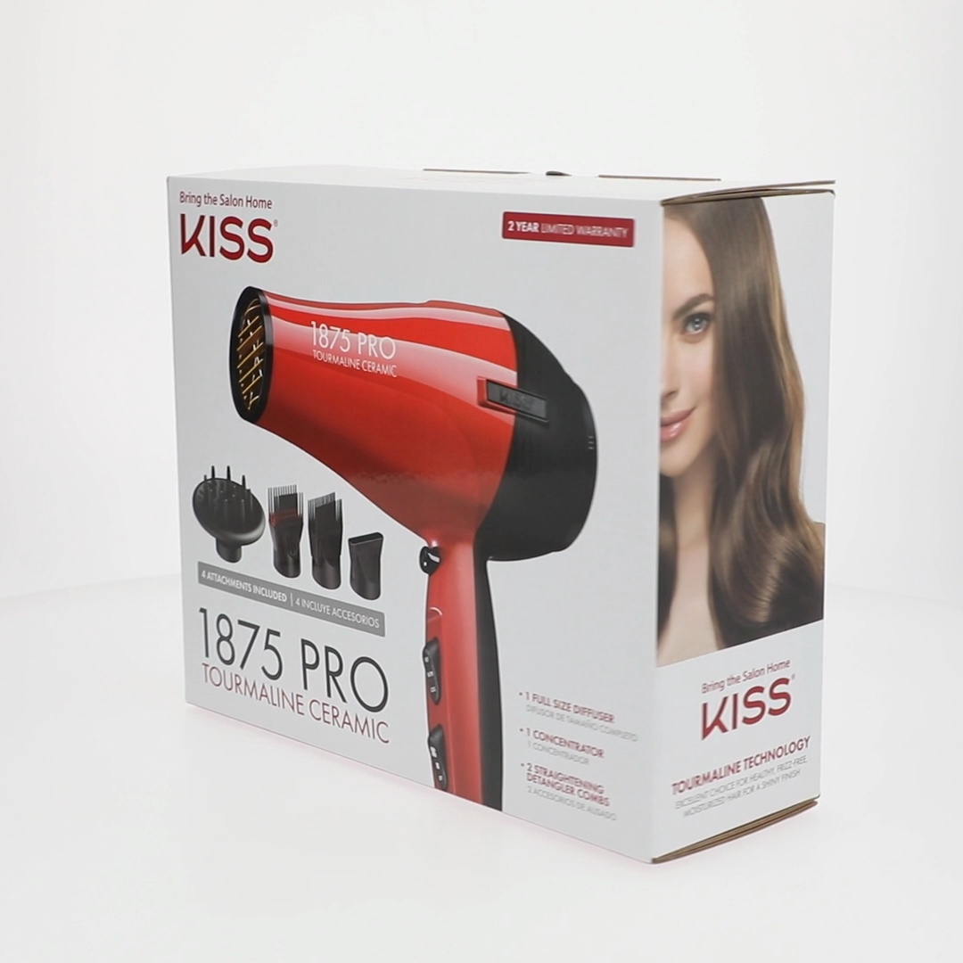 KISS Pro 1875 Watt Tourmaline Ceramic Hair Dryer, Blow Cool, 5