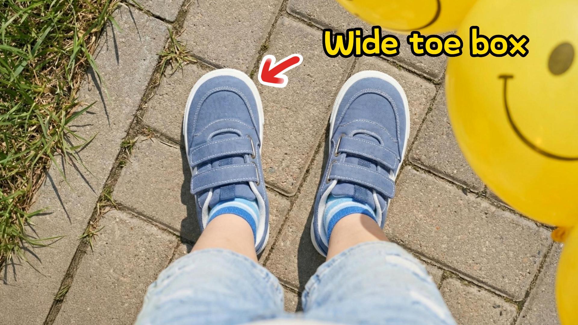 thumbnail video image 2 of STQ KIDS Toddler Wide Toe Box Sneakers Classic Boys Girls Shoes | Non Slip,Lightweight,Walking,School,Zero Drop,Retro White T6, 2 of 8