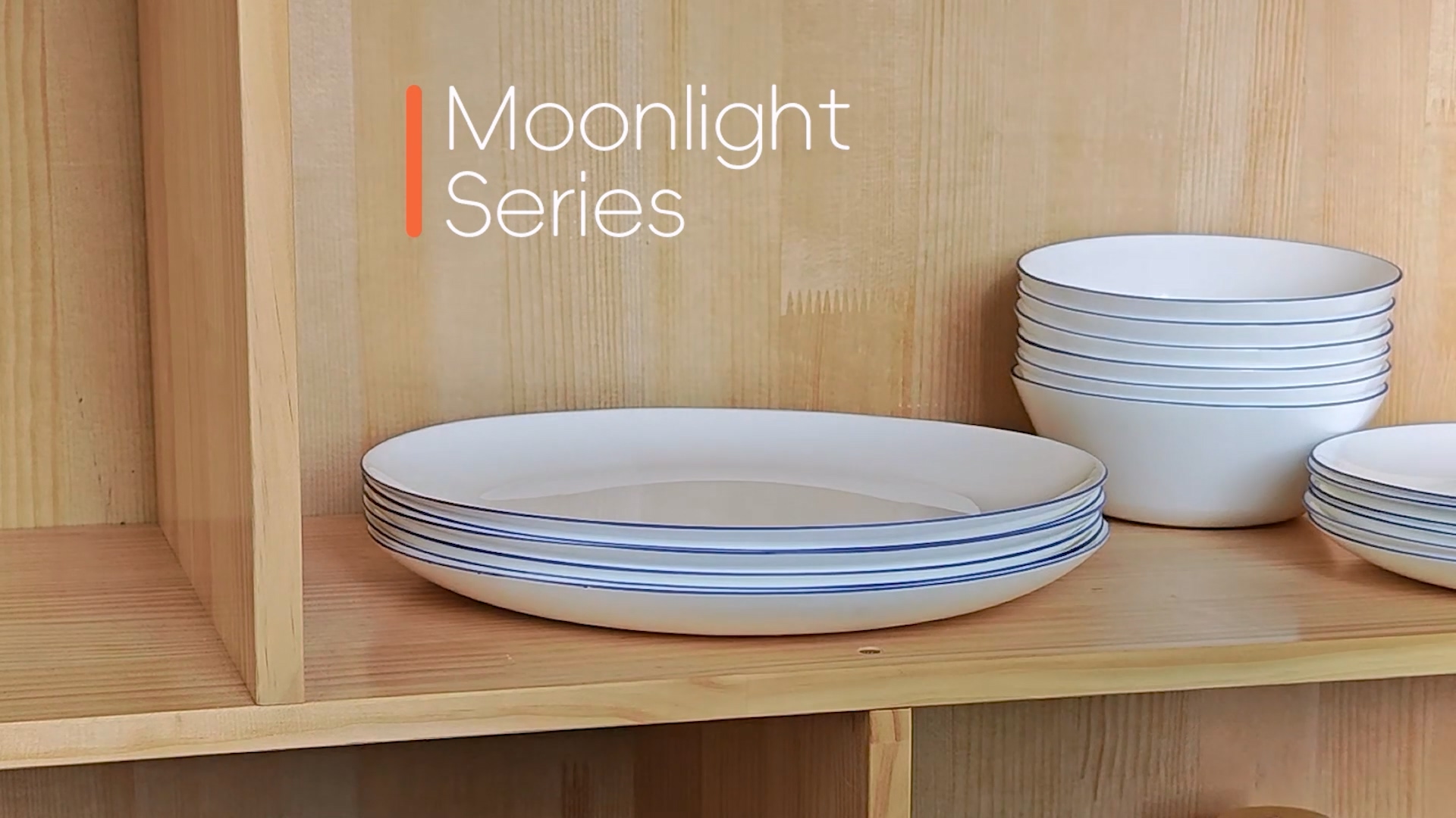 thumbnail video image 2 of LaGlint 10.5 inch Dinner Plate Set of 6, Lightweight Round Opal Glass Dinnerware Plates, Dishwasher and Microwave Safe, Hand Painted Navy Blue Rim, 2 of 7