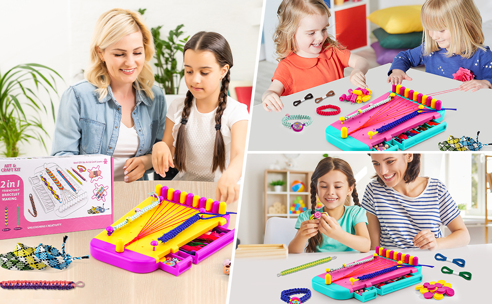 thumbnail video image 2 of Tivamiko 2-in-1 DIY Friendship Bracelet Making Kit for Girls Ages 8-12, Crafts with Strings, Beads & Accessories, Creative Gift for Kids(Green), 2 of 8