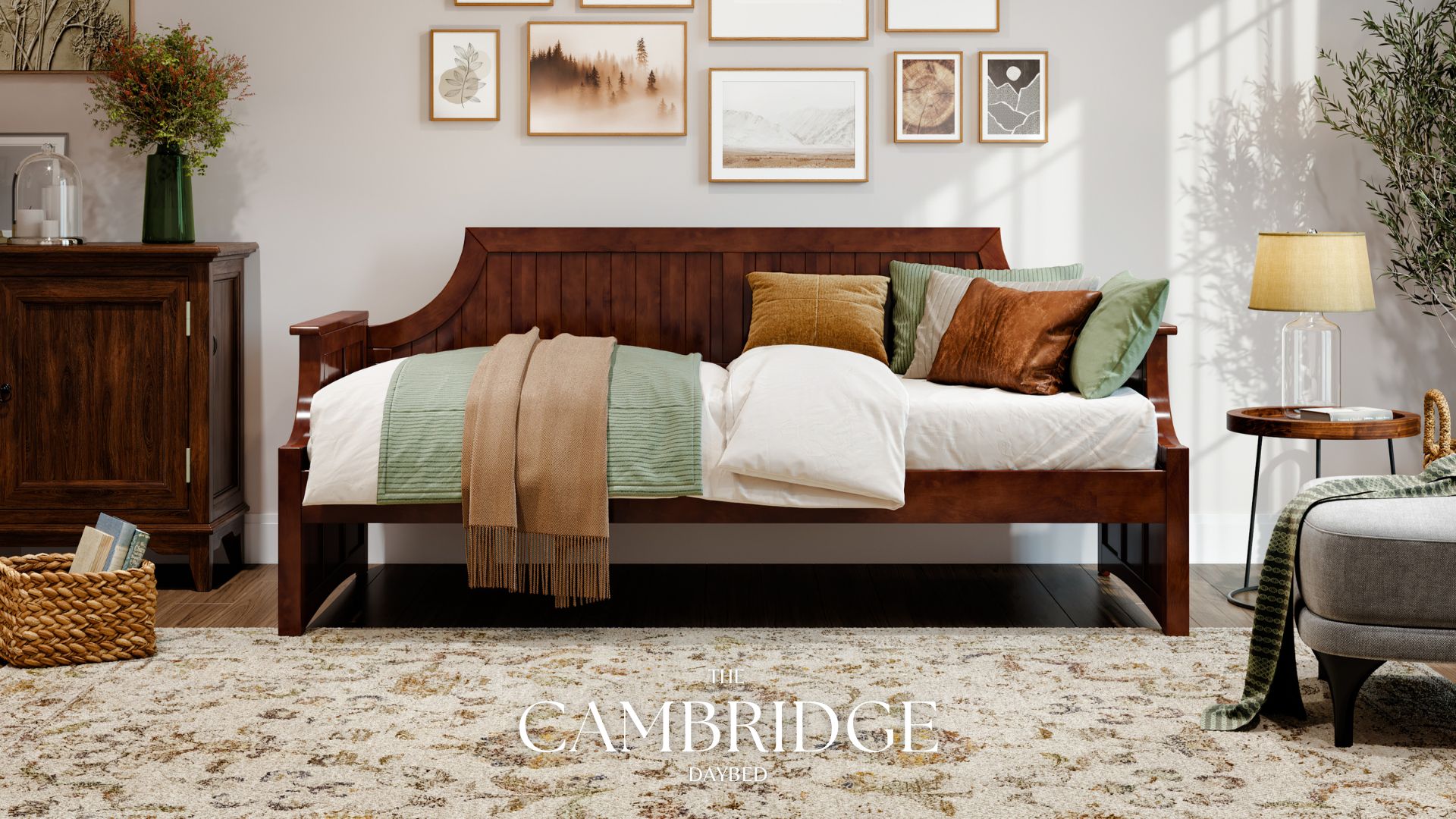 thumbnail video image 2 of AFI Cambridge Twin Wood Daybed, White, 2 of 12