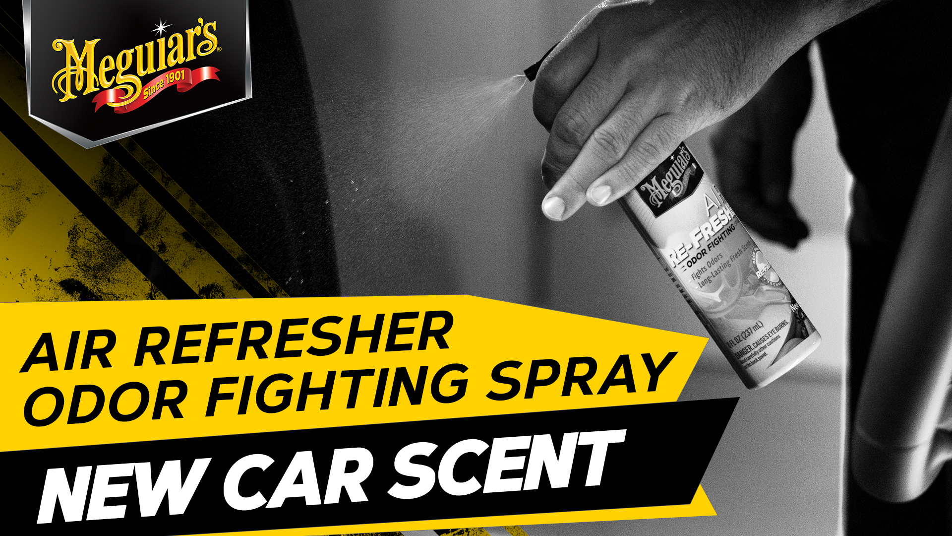 thumbnail video image 2 of Meguiar’s Air Re-Fresher Odor Fighting Spray, New Car Scent, 8 oz., 2 of 10