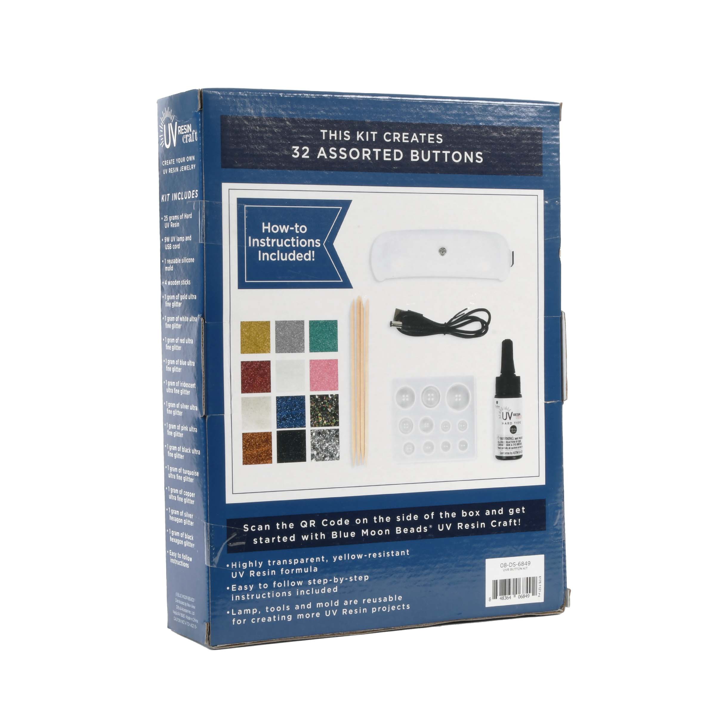 6 Pack: Blue Moon Studio™ UV Resin Craft Hoop Earring Starter Kit