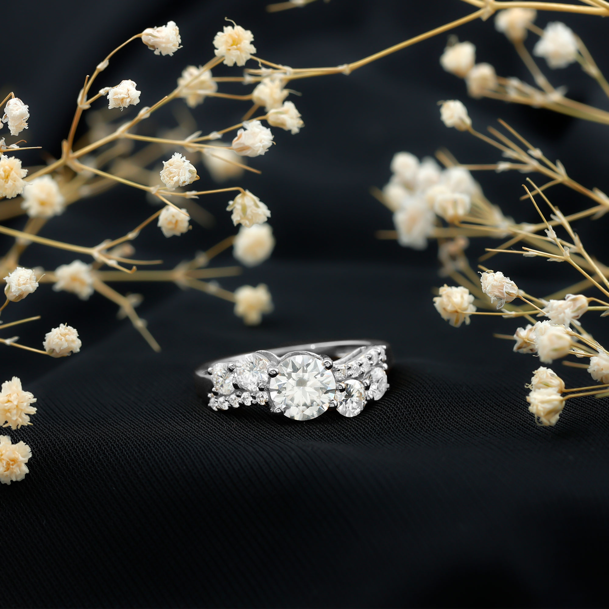 thumbnail video image 2 of Rosec Jewels - Designer Lab Created Wedding Band - Diamond Thick Ring (EF-VS Quality Certified), 14K White Gold, US 11.50, 2 of 9