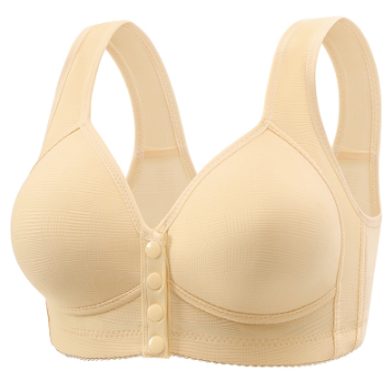 thumbnail video image 2 of ZJFXGS Wireless Bralettes for Women Front Clasp Bra Womens No Underwire Bras Plus Size Comfort Soft Bras Supportive Bralettes Cute Strong Support Sports Women'S Thin Breathable Bra Beige 36, 2 of 3
