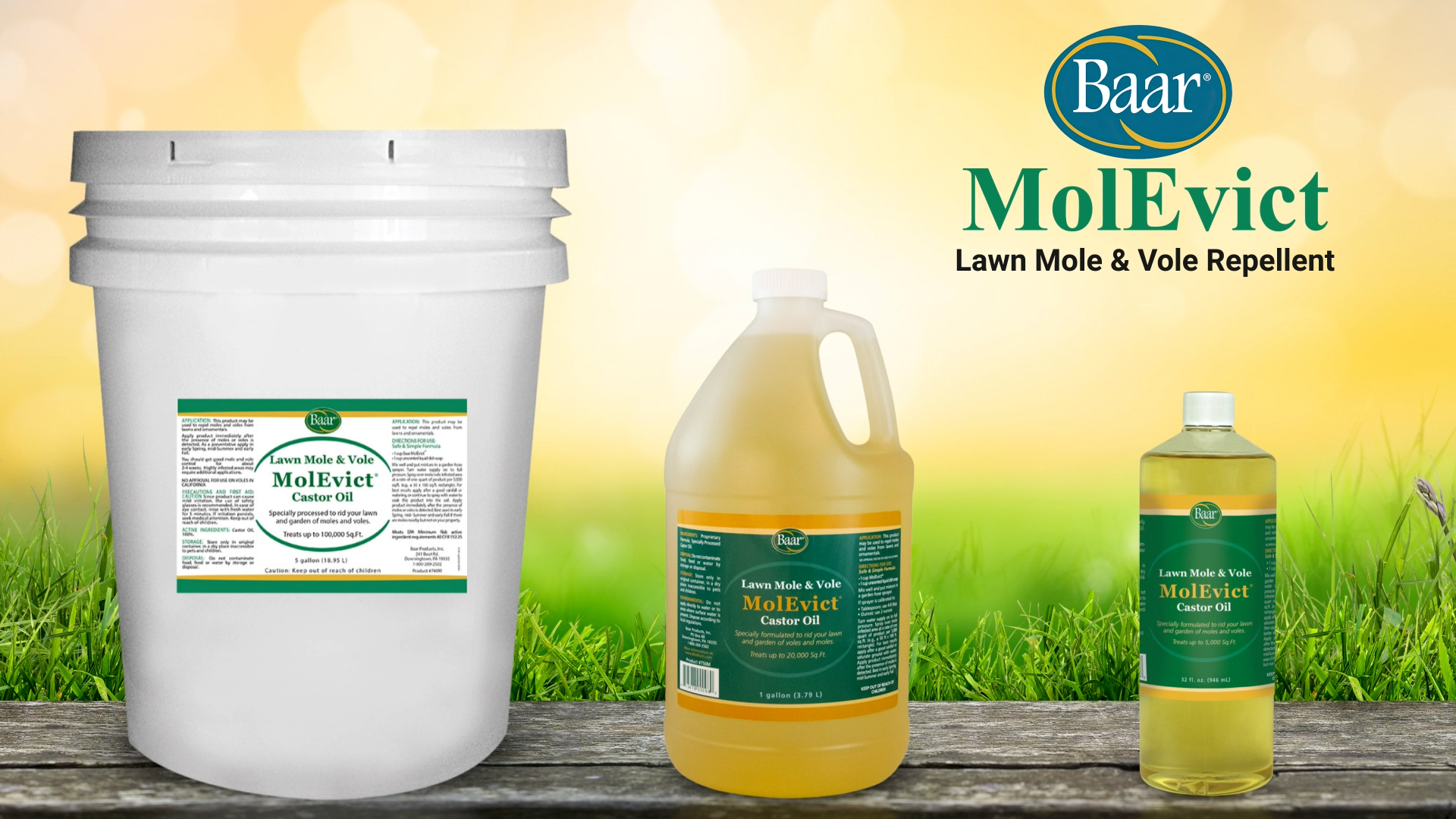 thumbnail video image 2 of Baar Lawn Mole Castor Oil, MolEvict, 1 Gallon, 2 of 6