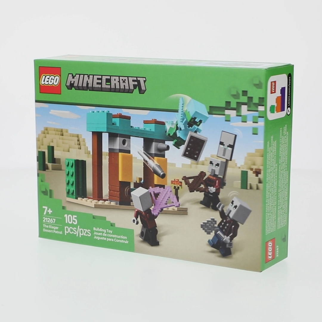 LEGO Minecraft The Illager Desert Patrol Toy Set, 21267 with 4
