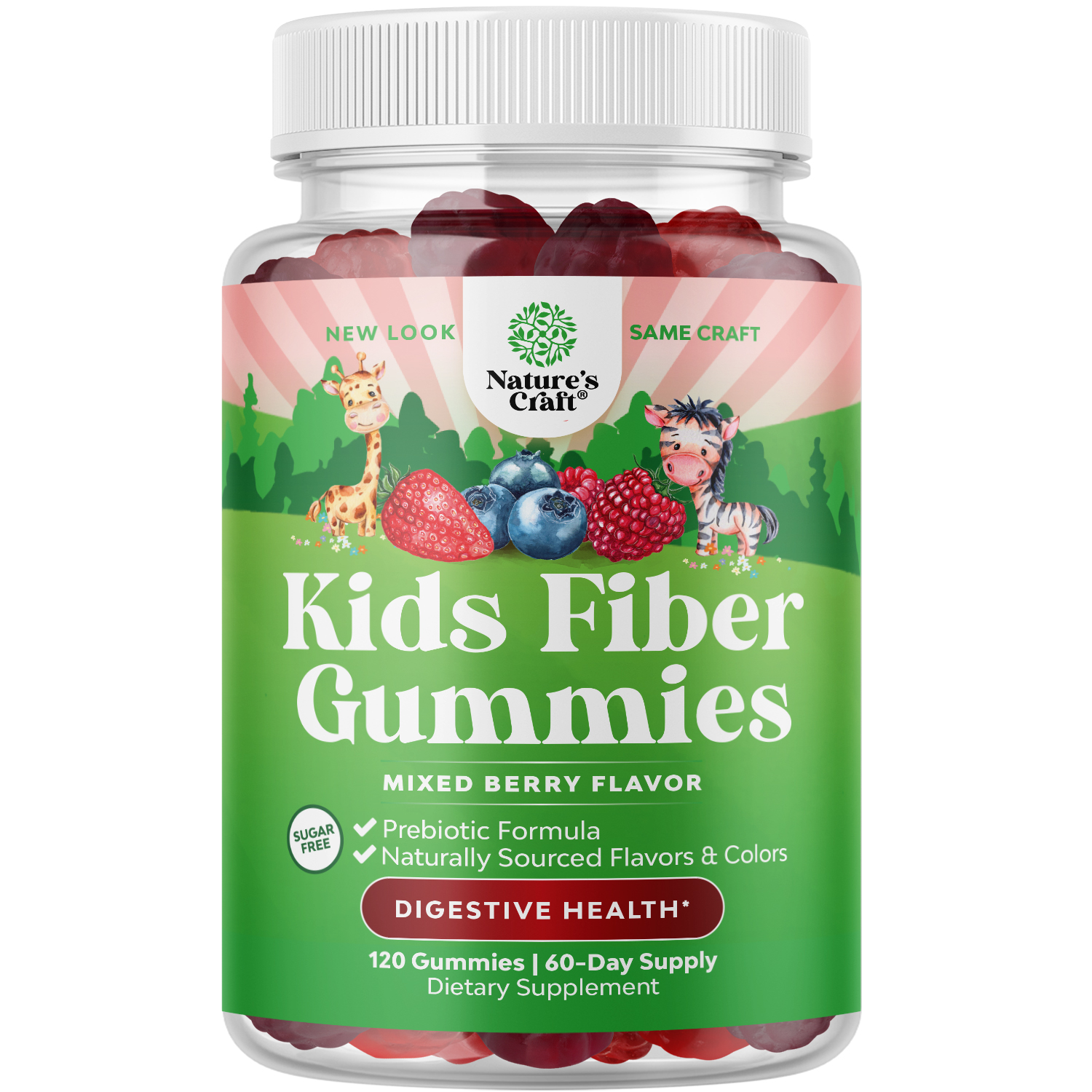 thumbnail video image 2 of Natures Craft Kids Prebiotic Chicory Root Fiber Gummies, Digestive Health & Immune Support, Mixed Berry, 120 Count, 2 of 10
