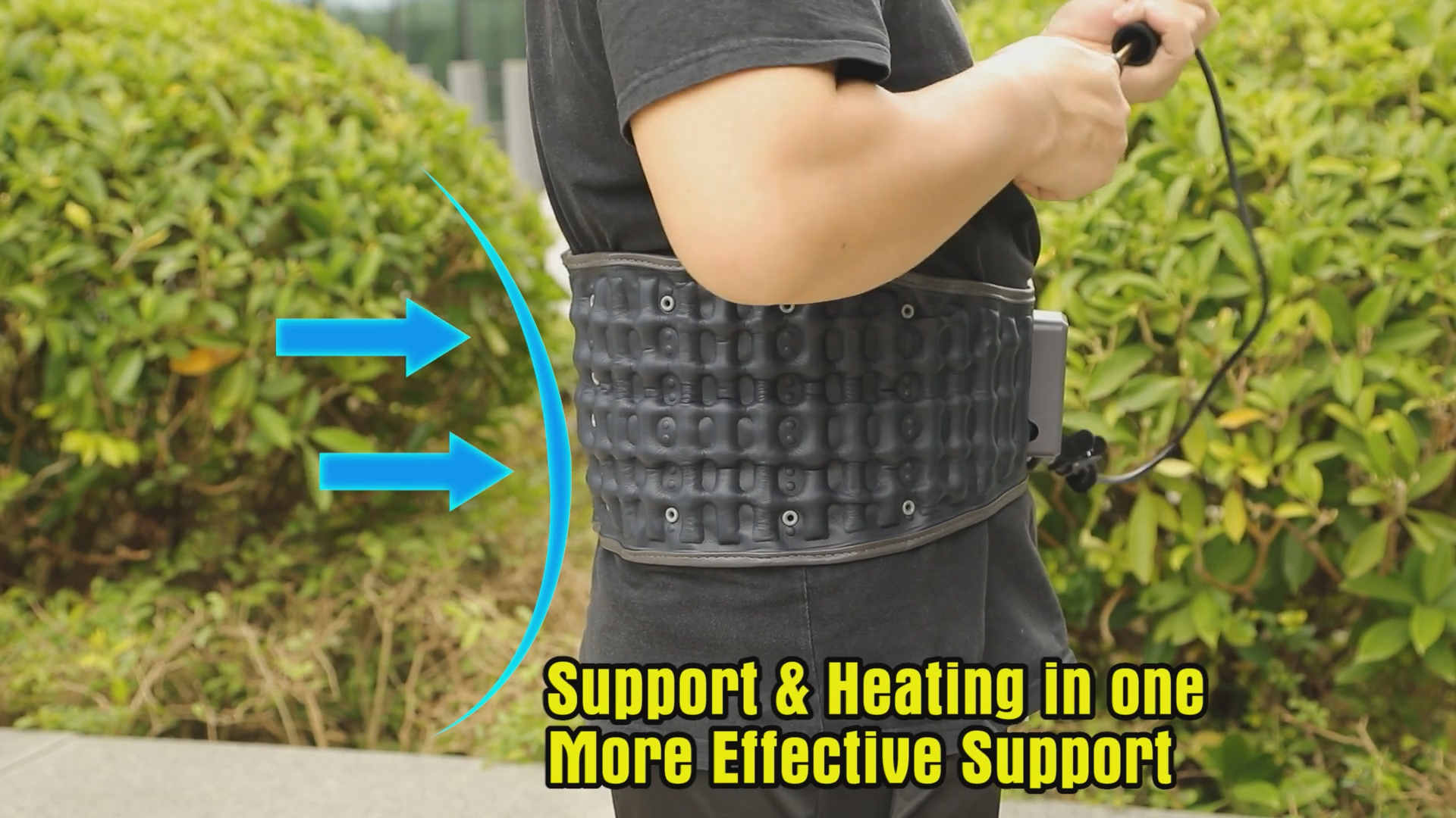 thumbnail video image 2 of HONGJING Cordless Heated Decompression Back Brace Belt for Lower Back Pain Relief,  One Size Fits 29-49 Waist, 2 of 8
