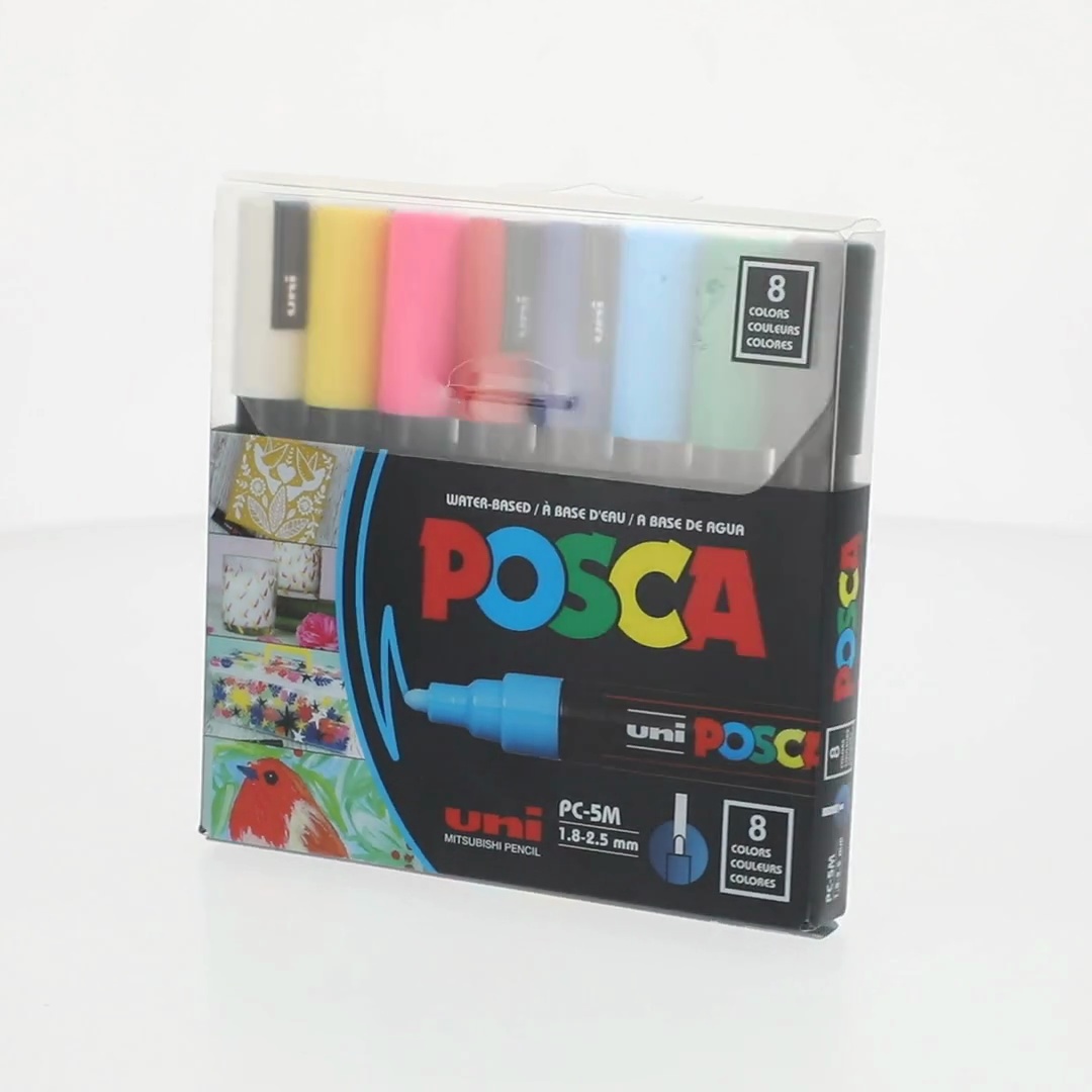POSCA, Paint Markers, PC-5M, 8 Assorted Colors Medium Tip