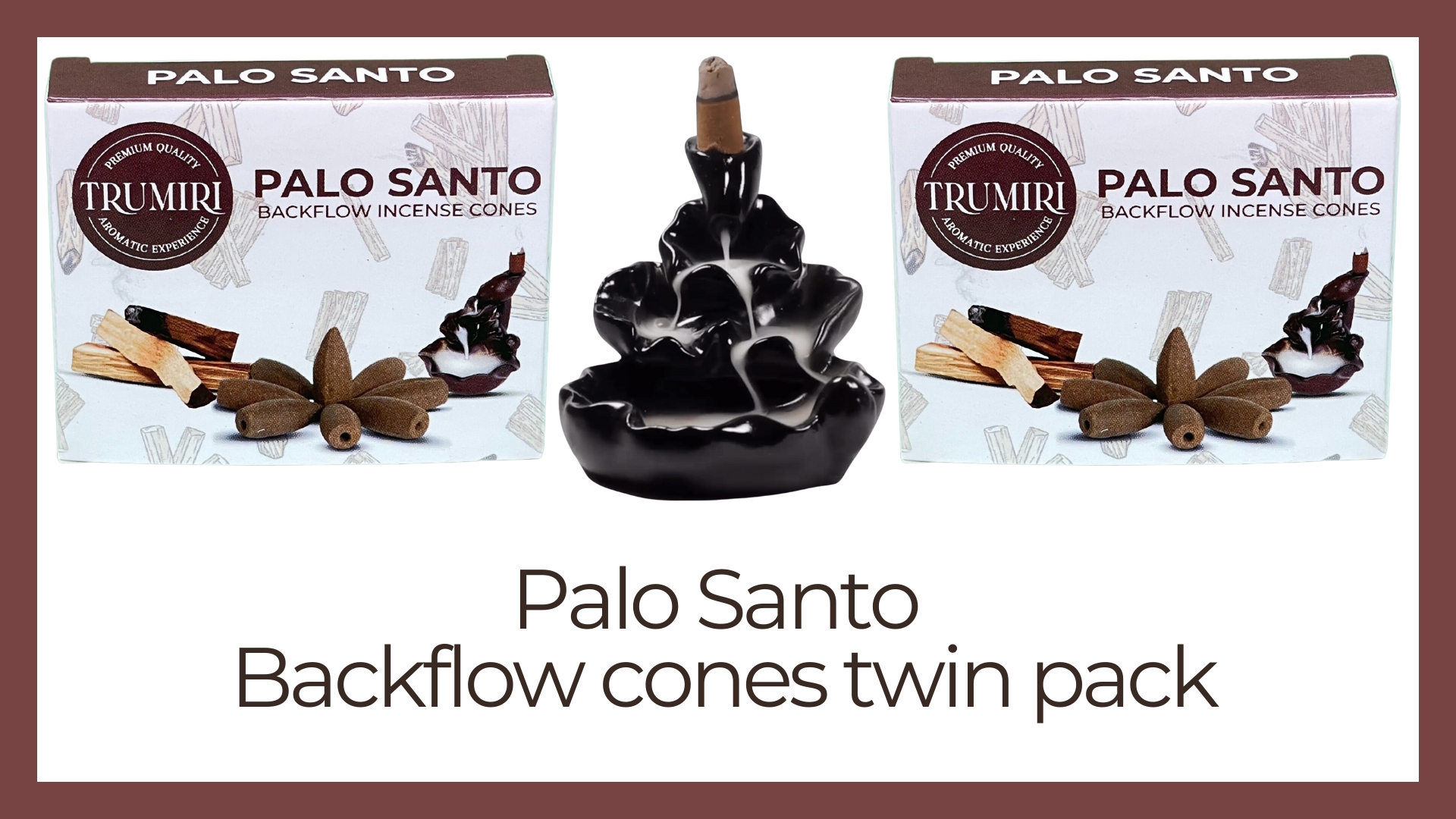 thumbnail video image 2 of Palo Santo Backflow Incense Cones - Total 20 Incense Cones Waterfall - Dual Pack of 10 Incense Backflow Cones - Waterfall Incense Cones - Incense Waterfall Cones, 2 of 10