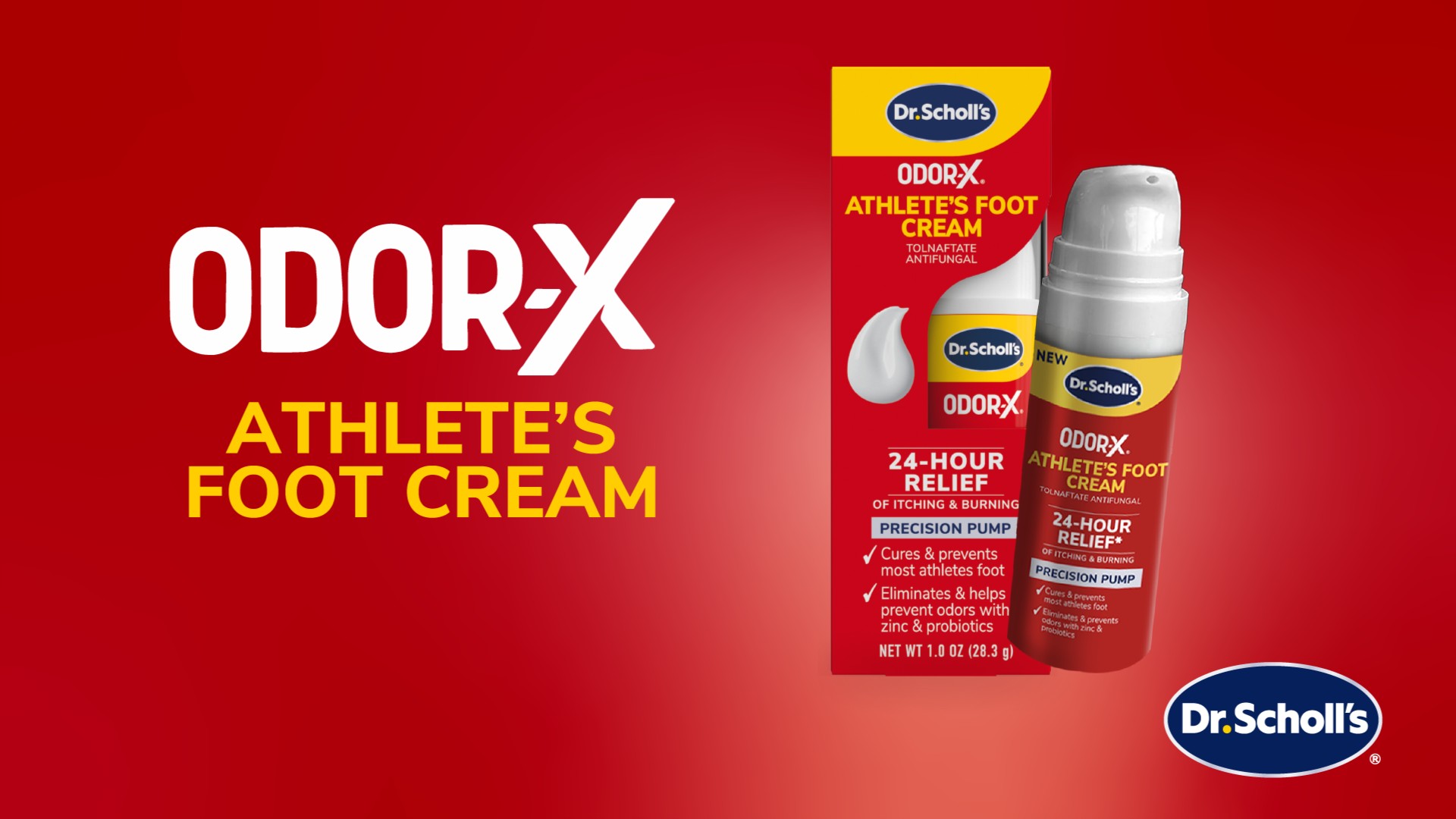 thumbnail video image 2 of Dr. Scholl’s Odor-X Athlete's Foot Antifungal Cream - 24 Hour Itch & Burn Relief, 1 oz, 2 of 11