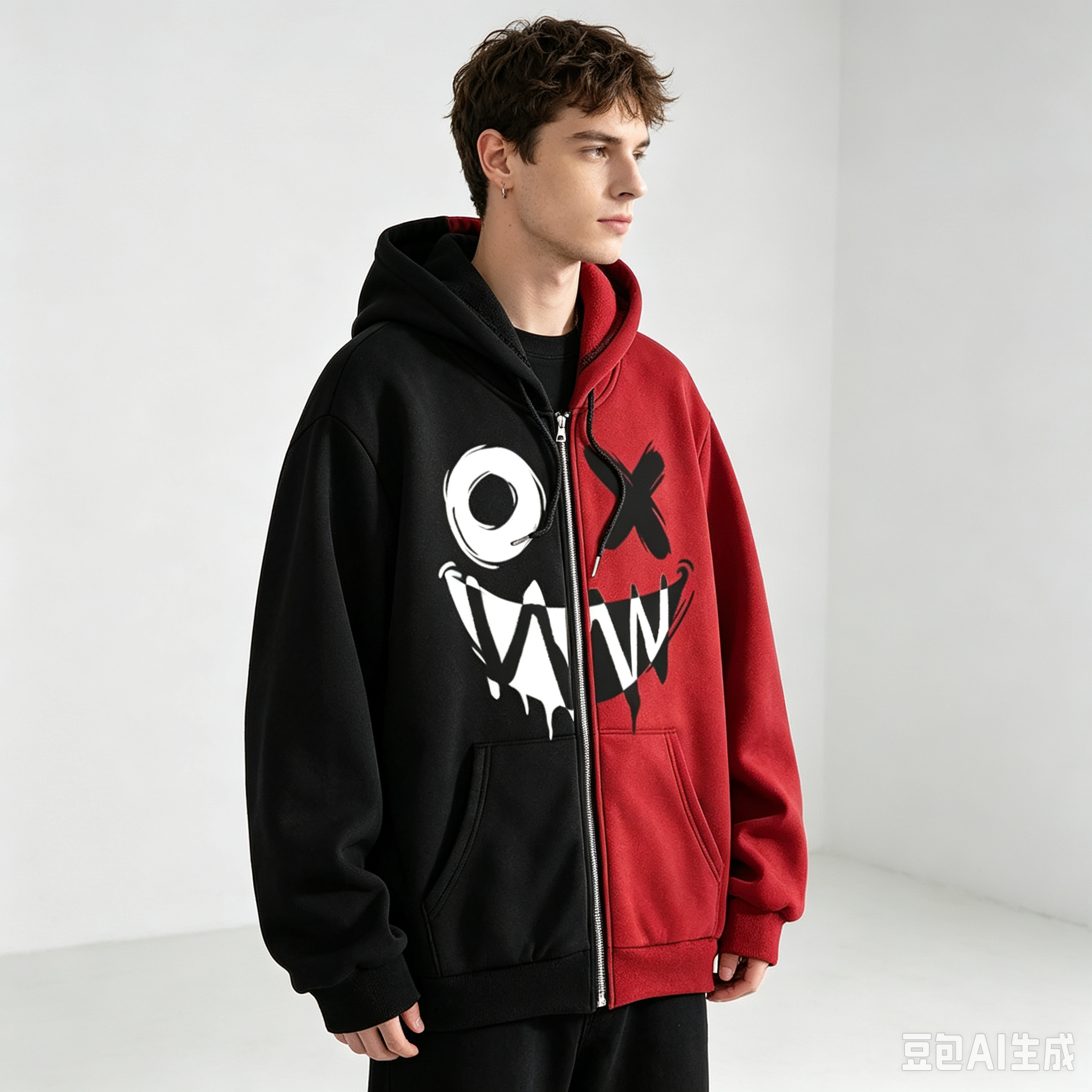 thumbnail video image 2 of XINPING Graphic Hoodies for Men Funny Novelty Pullover Sweatshirt Xmas Gifts Anime Hoodie Cool Designs Rapper Long Sleeves 3D Funny Graphic Western Streetwear Hoodies, 2 of 4