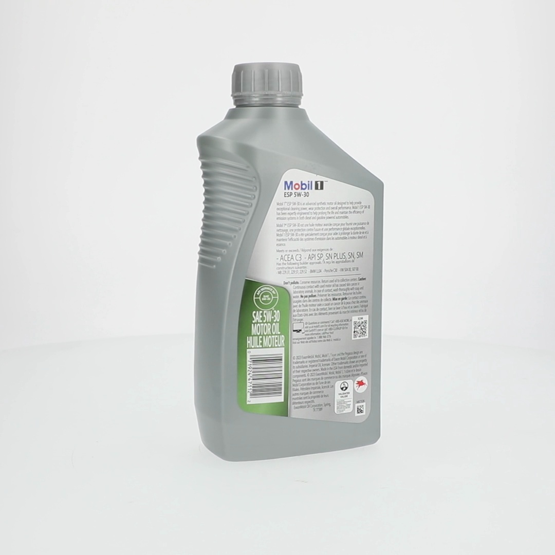 5 pack) Mobil 1 ESP Full Synthetic Motor Oil 5W-30, 1 Quart
