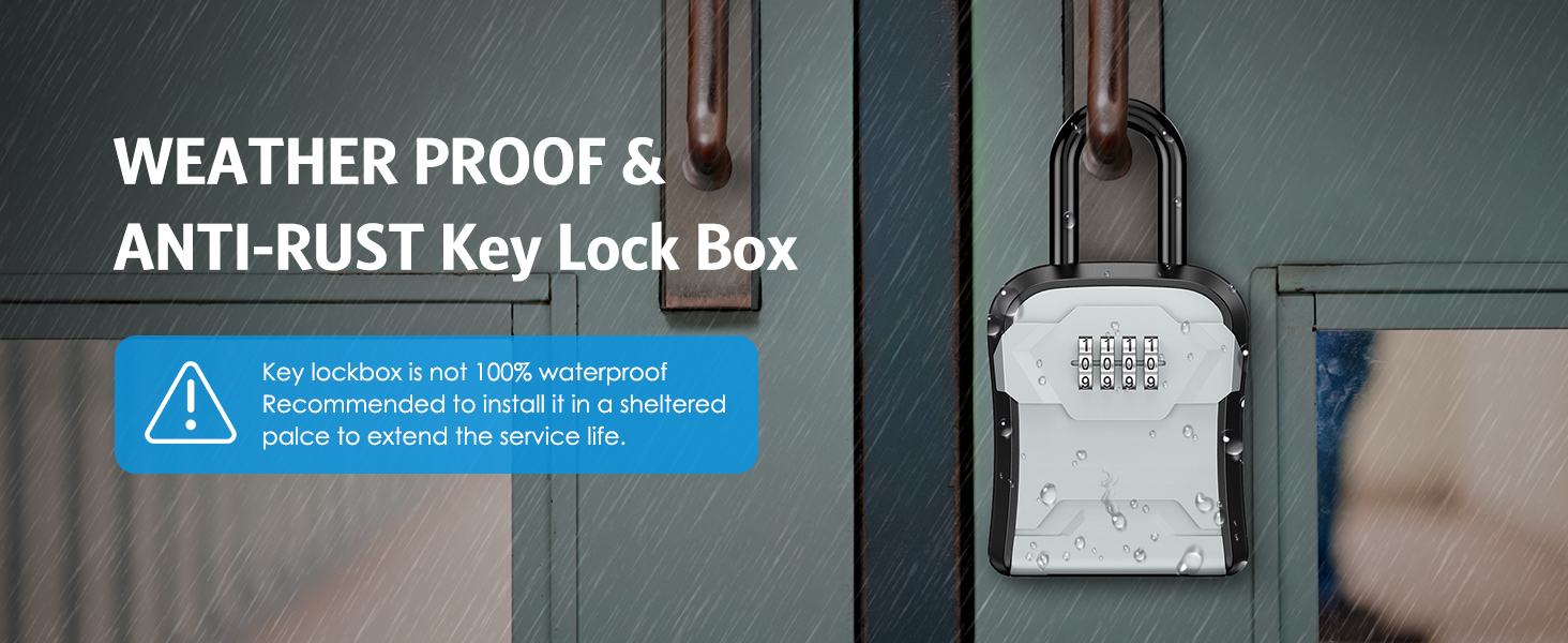 thumbnail video image 2 of Key Lock Box, AMIR Key Box with Removable Shackle 4-Digit Key Storage Box for Home Warehouse Garage Warehouse Vocation House, 2 of 11