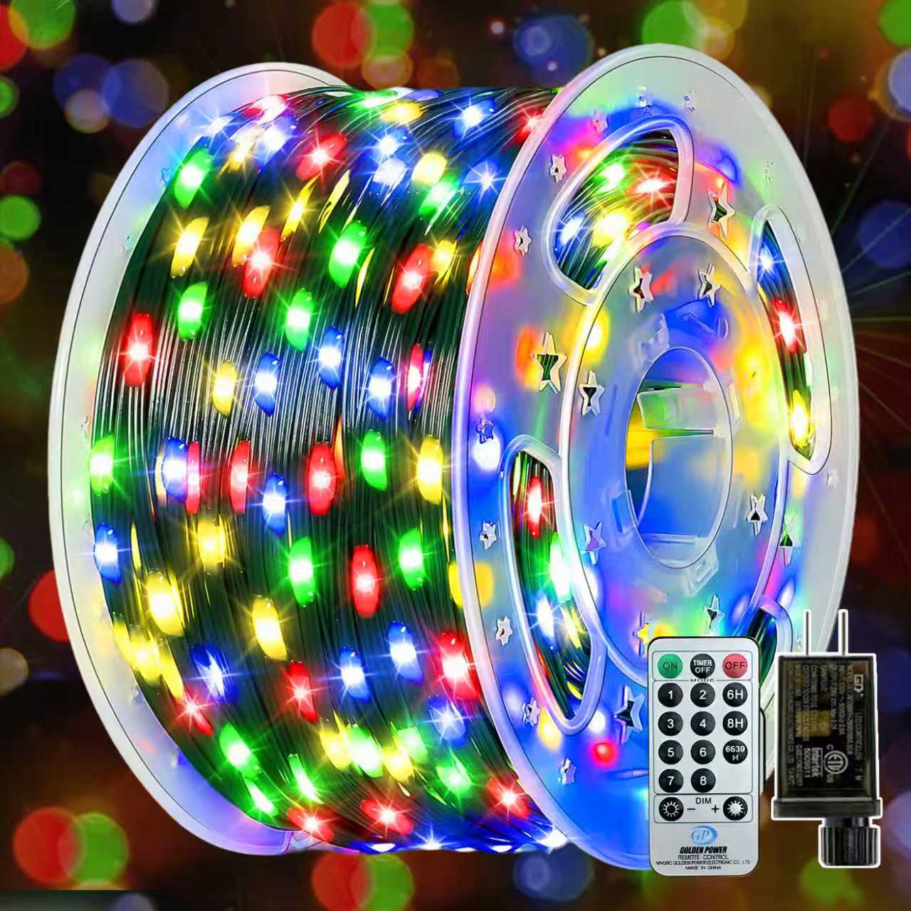 thumbnail video image 2 of PMMIPNW Christmas Lights 220 FT 600LED, Outdoor Christmas String Lights with 8 Modes Remote Timer, IP67 Waterproof for House Yard Outside Indoor Xmas Decorations, 2 of 9