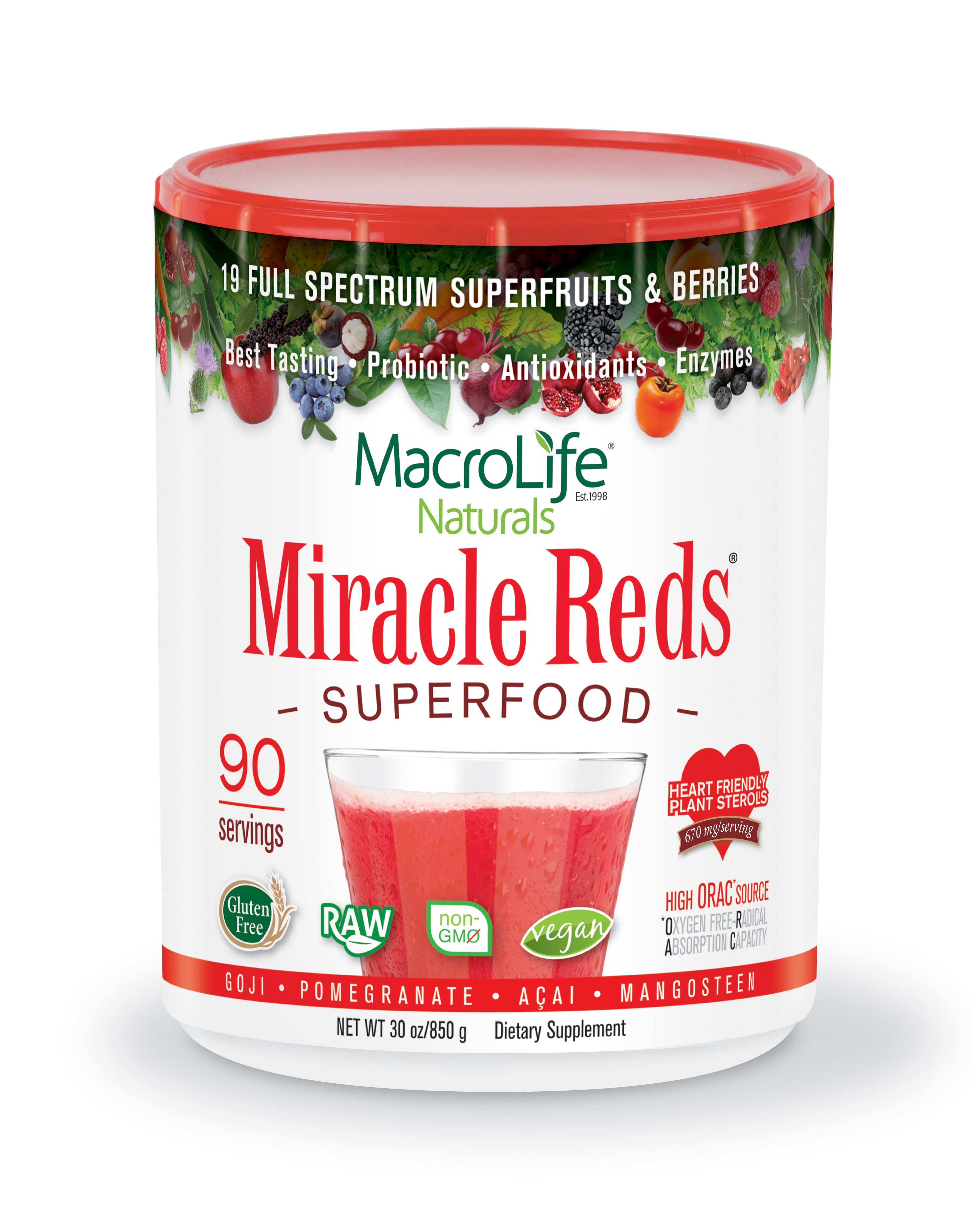 thumbnail video image 2 of Macrolife Naturals Miracle Reds Superfood Powder, 30 Servings, 10.0 oz, 2 of 9