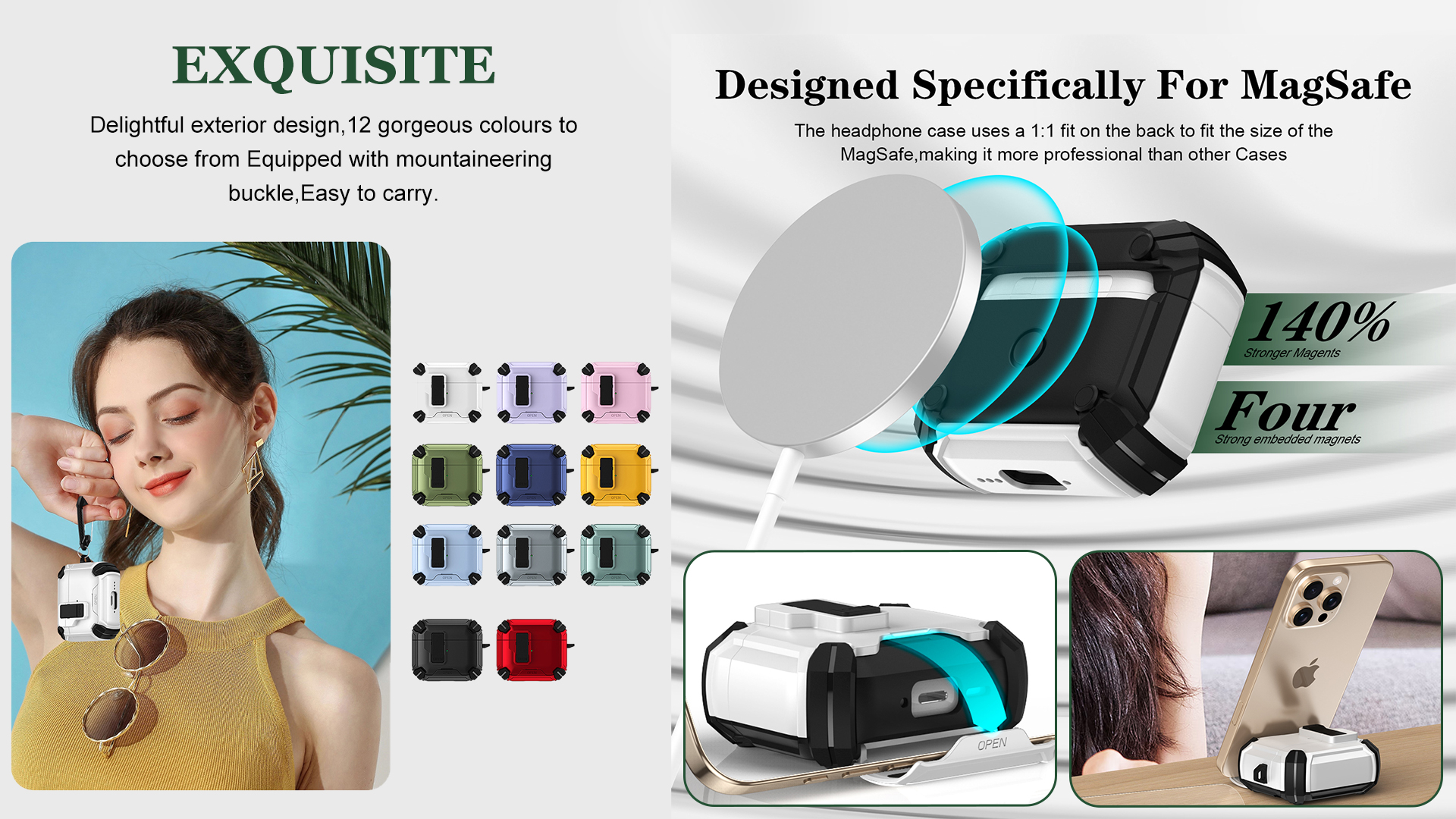 TECH CIRCLE for Apple AirPods 4 (4th Gen, 2024 Release) Magnetic Case ...