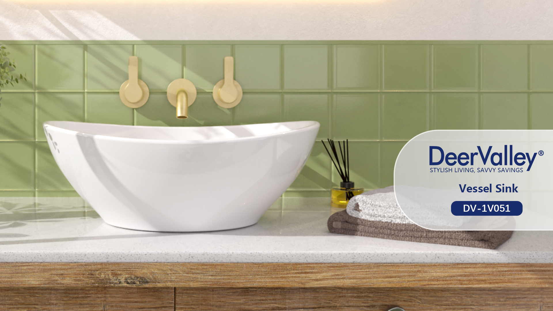 thumbnail video image 2 of DeerValley DV-1V051 Vessel Sink Above Counter Bathroom Vanity Basin Bowl, High-gloss Oval Ceramic  in White, 2 of 12