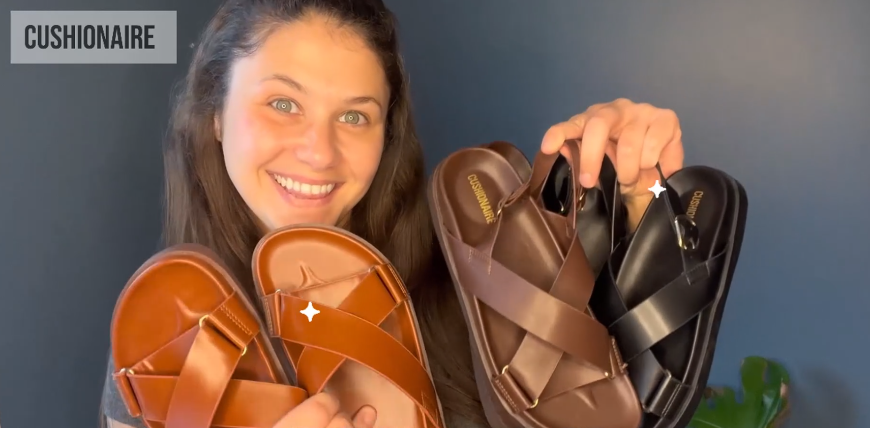 thumbnail video image 2 of Cushionaire Eden Footbed Sandals for Women, Comfortable Arch Support Womens Sandals with Platform, Slingback Strap and Memory Foam, 2 of 15