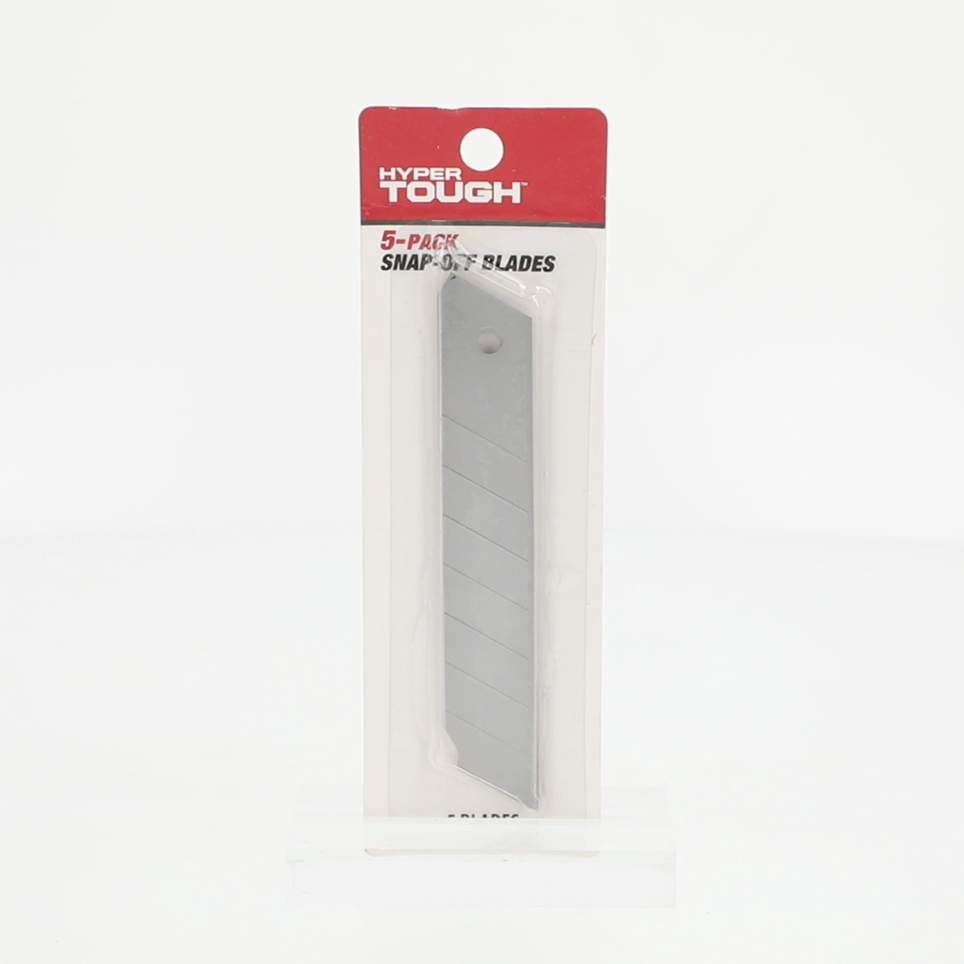 Hyper Tough 18mm Carbon Steel Snap Off Blades, 5 Pack for Cutting