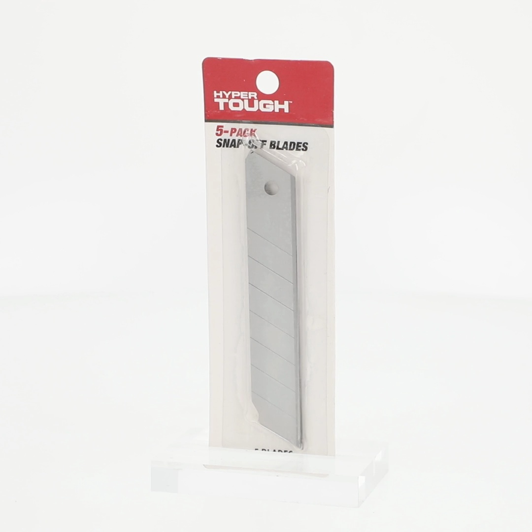 Hyper Tough 18mm Carbon Steel Snap Off Blades, 5 Pack for Cutting