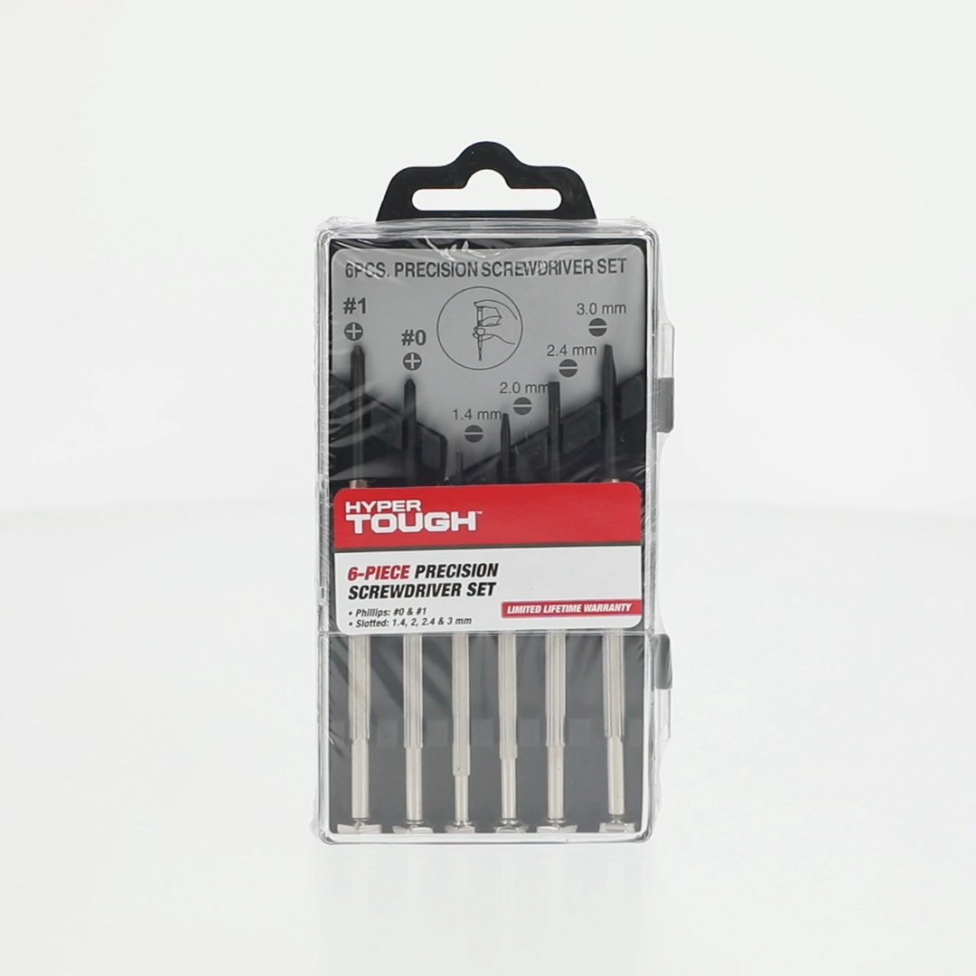 Hyper Tough 6 Piece Precision Screwdriver Set, Includes Philips