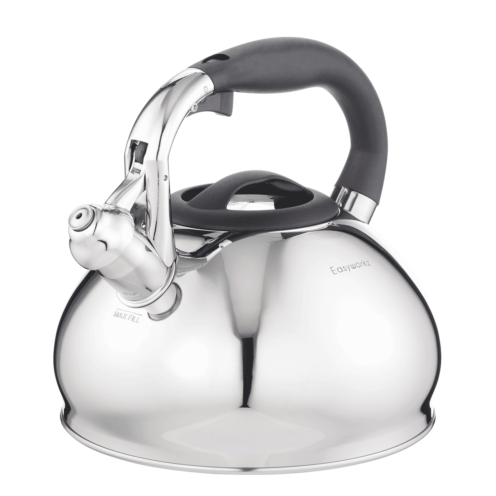 Easyworkz Whistling Stovetop Tea Kettle Food-Grade Stainless Steel Hot  Water Tea Pot, 2.65 Quart, Mirror Finish