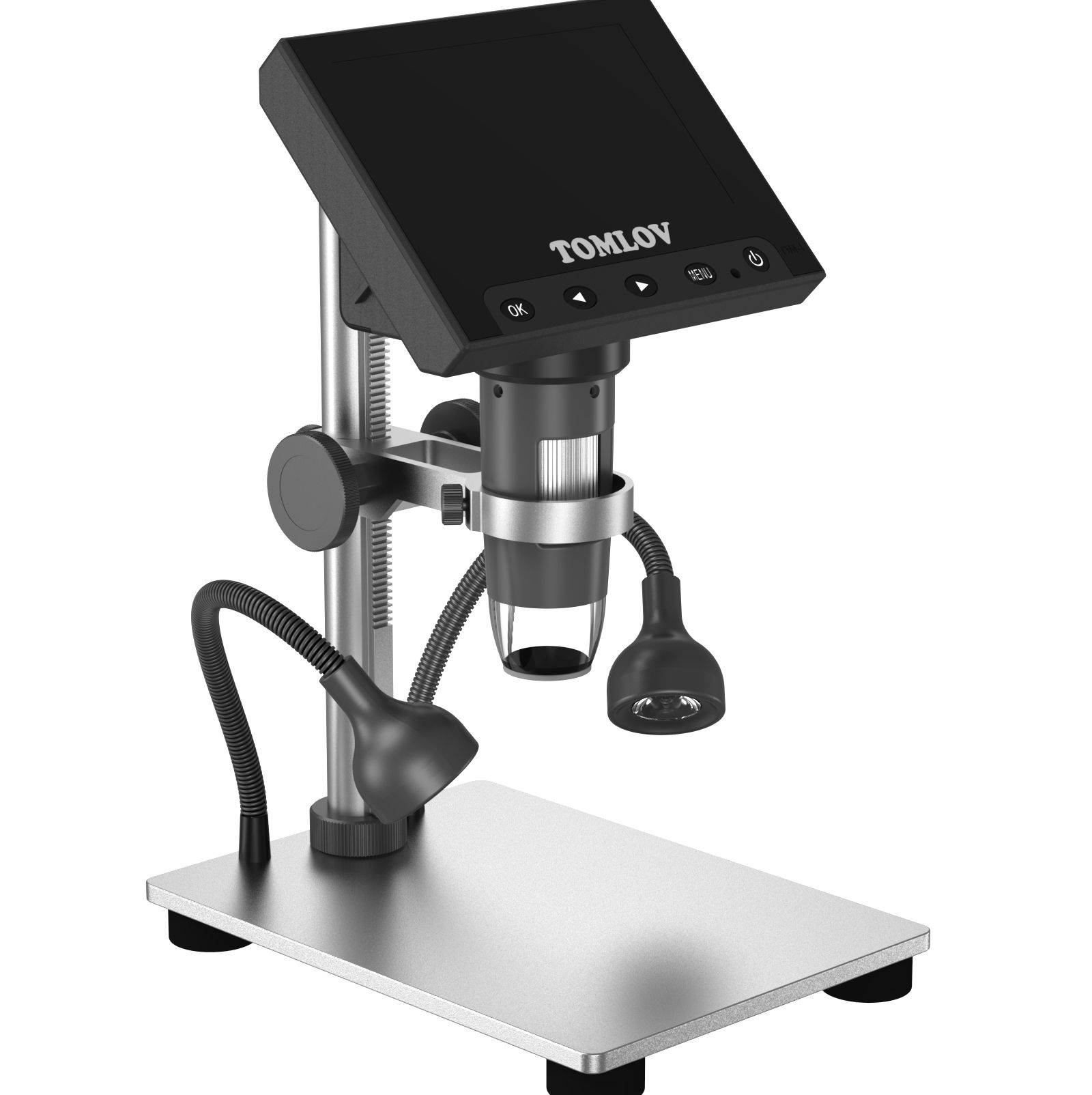 TOMLOV 1000X Error Coin Microscope DM4S +6 inch Extension Tube ET02,LCD  Digital Microscope with 4.3 Screen, Metal Stand, PC View, Photo/Video for  Adults Kids, 32 GB SD Card Included