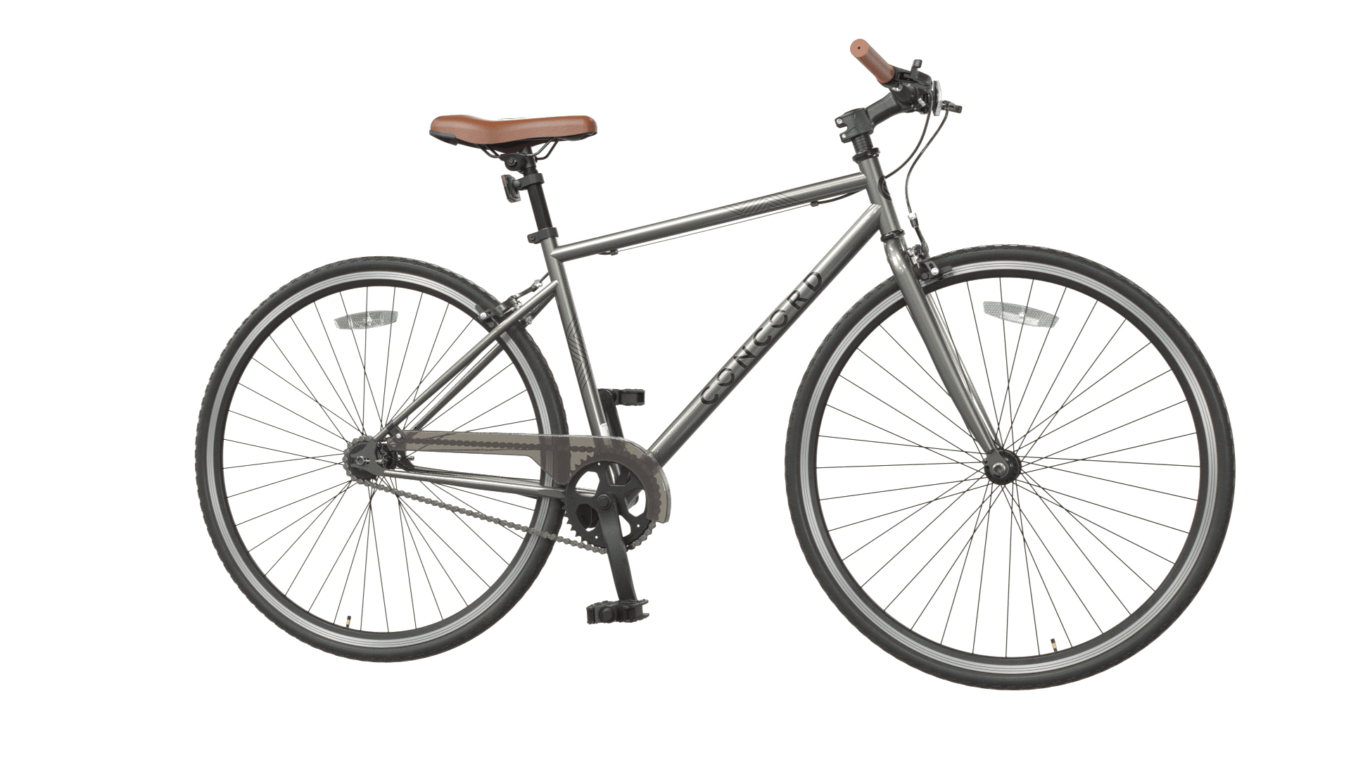 Concord 700C Envoy City Road Bike, 700C Wheels, Grey, Fits Rider 5