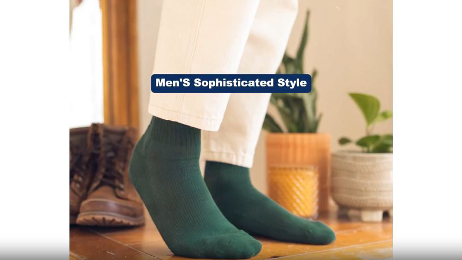 thumbnail video image 2 of COUVER Unisex Classic Cotton Solid Plain Crew Dress Socks, Heather Navy, One Size 8-13, 1 Pair, 2 of 7