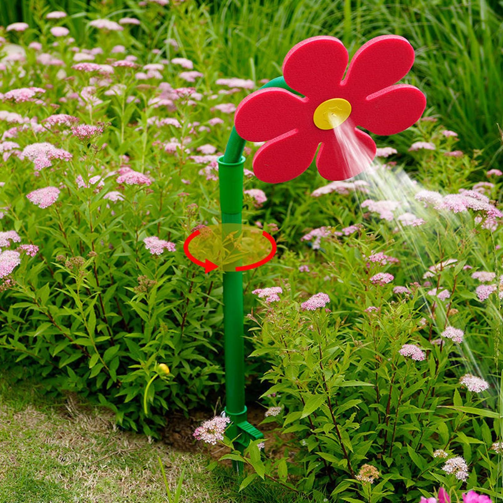 thumbnail video image 2 of Crazy Daisy Sprinkler, lawn_sprinkler, 360° Rotating Sunflower Water Sprayer for Kids with Rotating Garden Water Feature: Decorative Dancing Moving Daisy Sprinkleres for Lawns, Gardens (White), 2 of 12