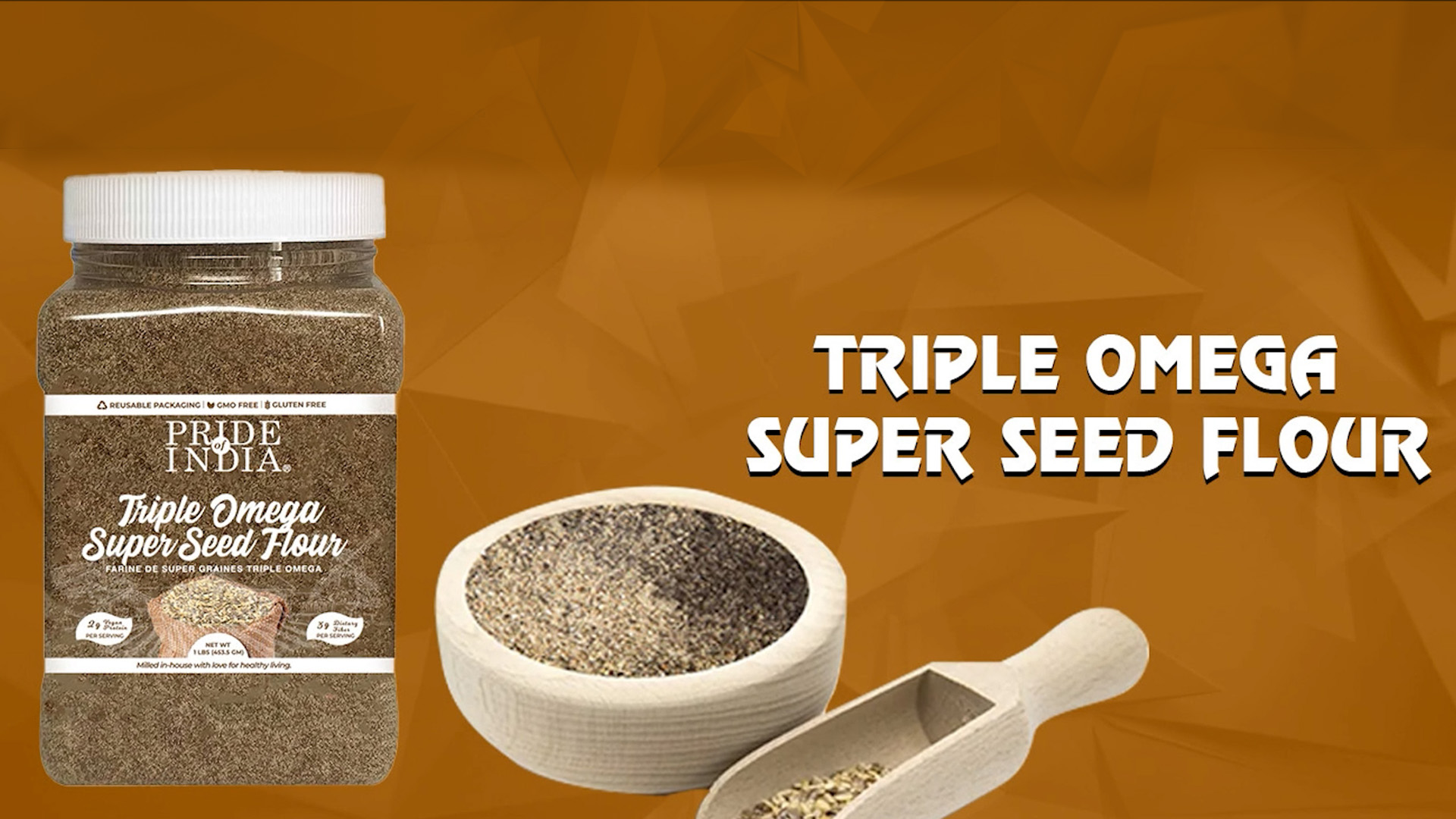thumbnail video image 2 of Pride of India Triple Omega Superseed Flour, 1 lb, 2 of 3