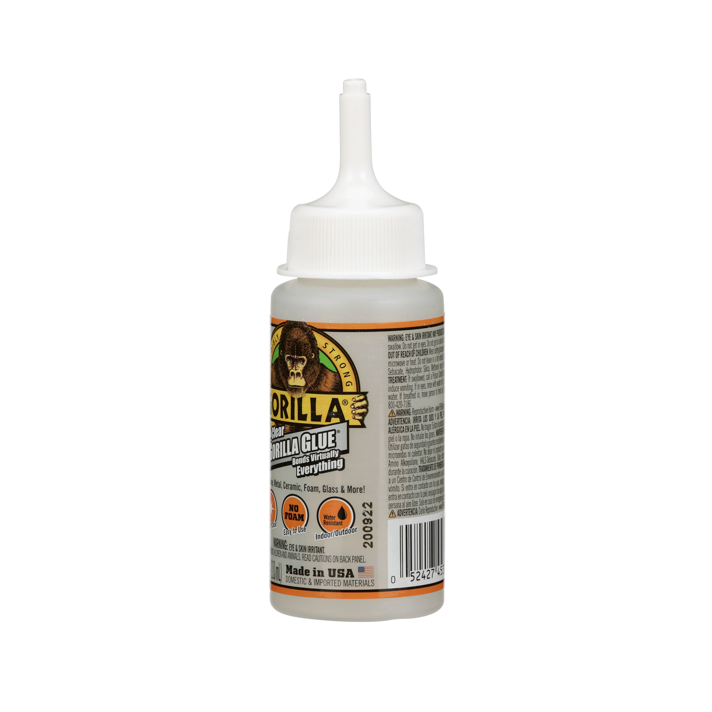 Gorilla Glue Clear Polyurethane Adhesive, 1.75 oz Bottle, Water Resistant