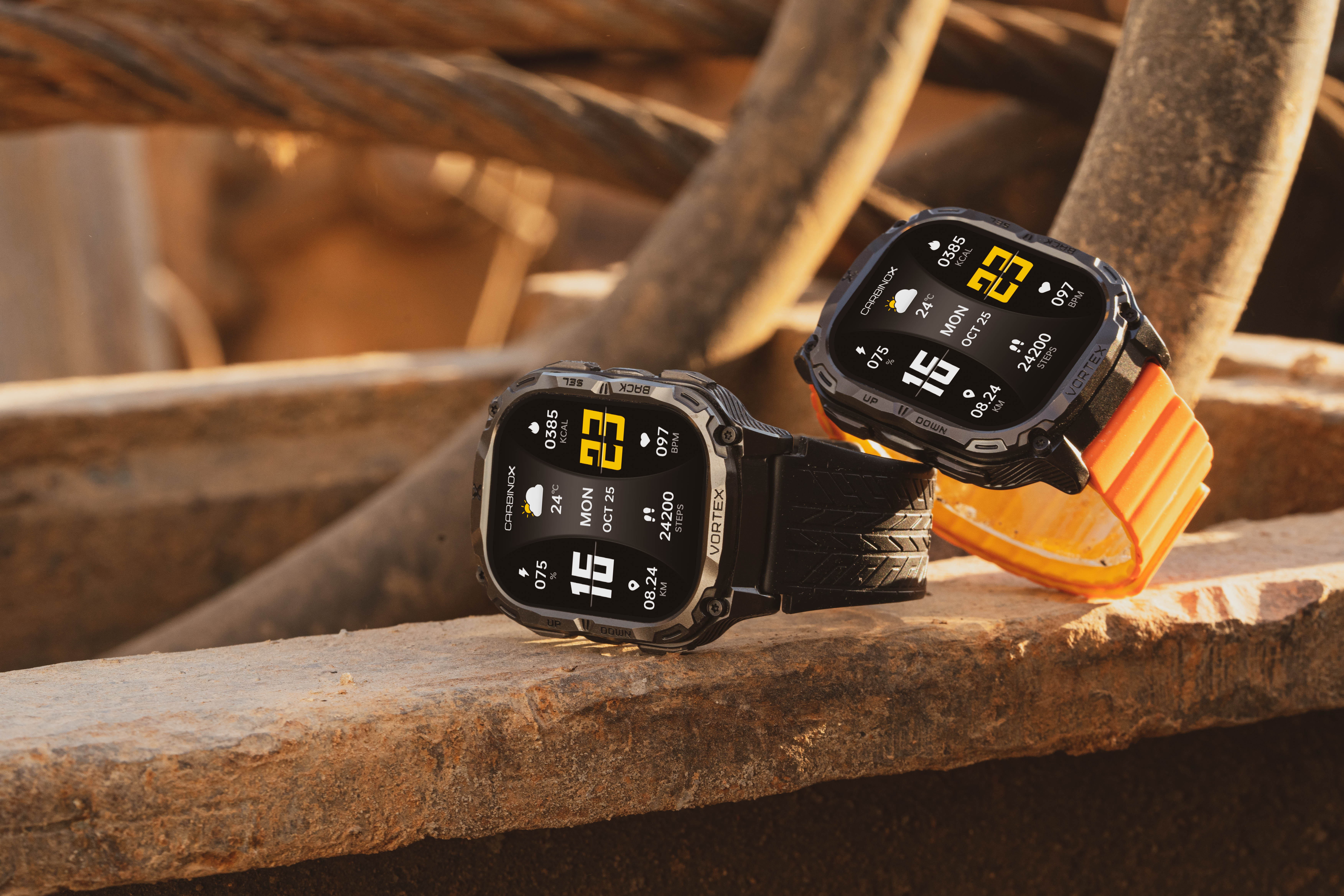 thumbnail video image 2 of Carbinox vortex smart watch rugged fitness tracker waterproof, compatible with android and ios phone, 2 of 8
