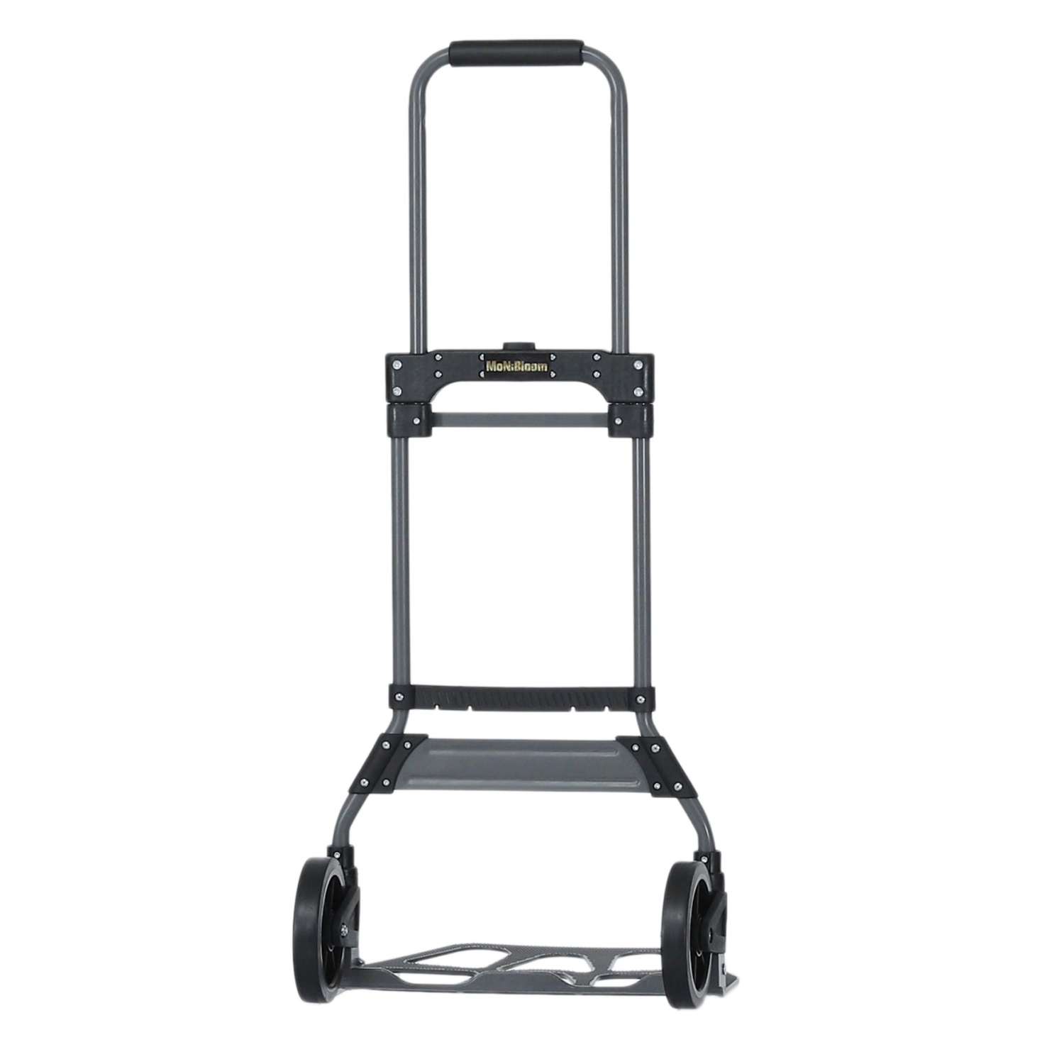 MoNiBloom Telescoping Platform Hand Truck, Folding Dolly Cart for Luggage Baggage Moving, Black/Silver