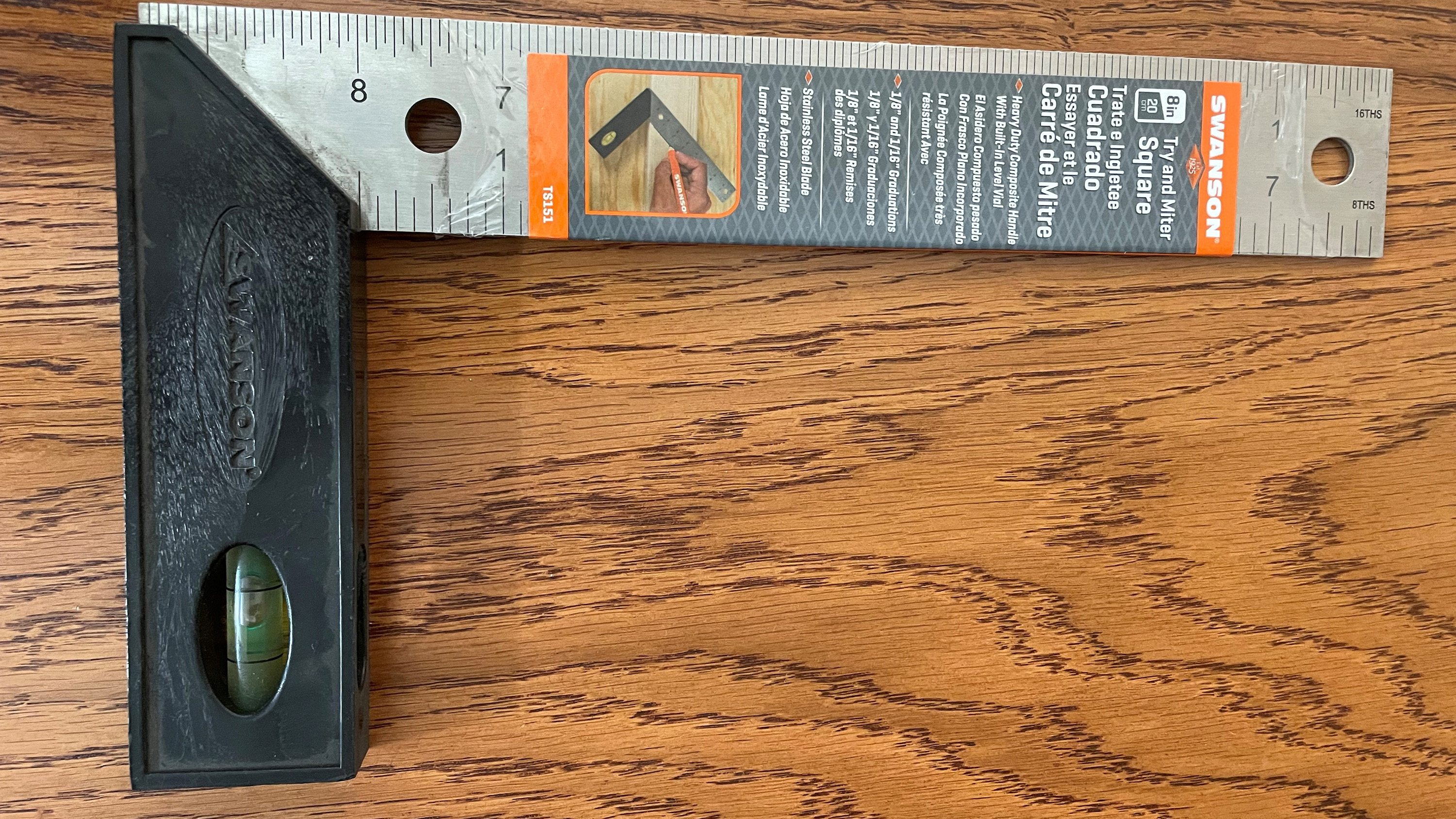 thumbnail video image 2 of Swanson Tool Co 8" Speedlite Composite Try & Miter Square with Built-In Level, Model TS151, 2 of 7