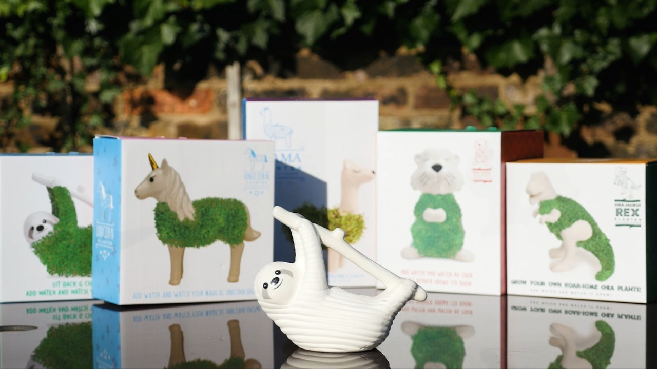 thumbnail video image 2 of Hairy Beaver Chia Planter – Funny Novelty Animal Planter with Chia Seeds – Ceramic Grow Kit for Windowsill or Desktop Decor – Humorous Gift Idea for Adults, 2 of 7