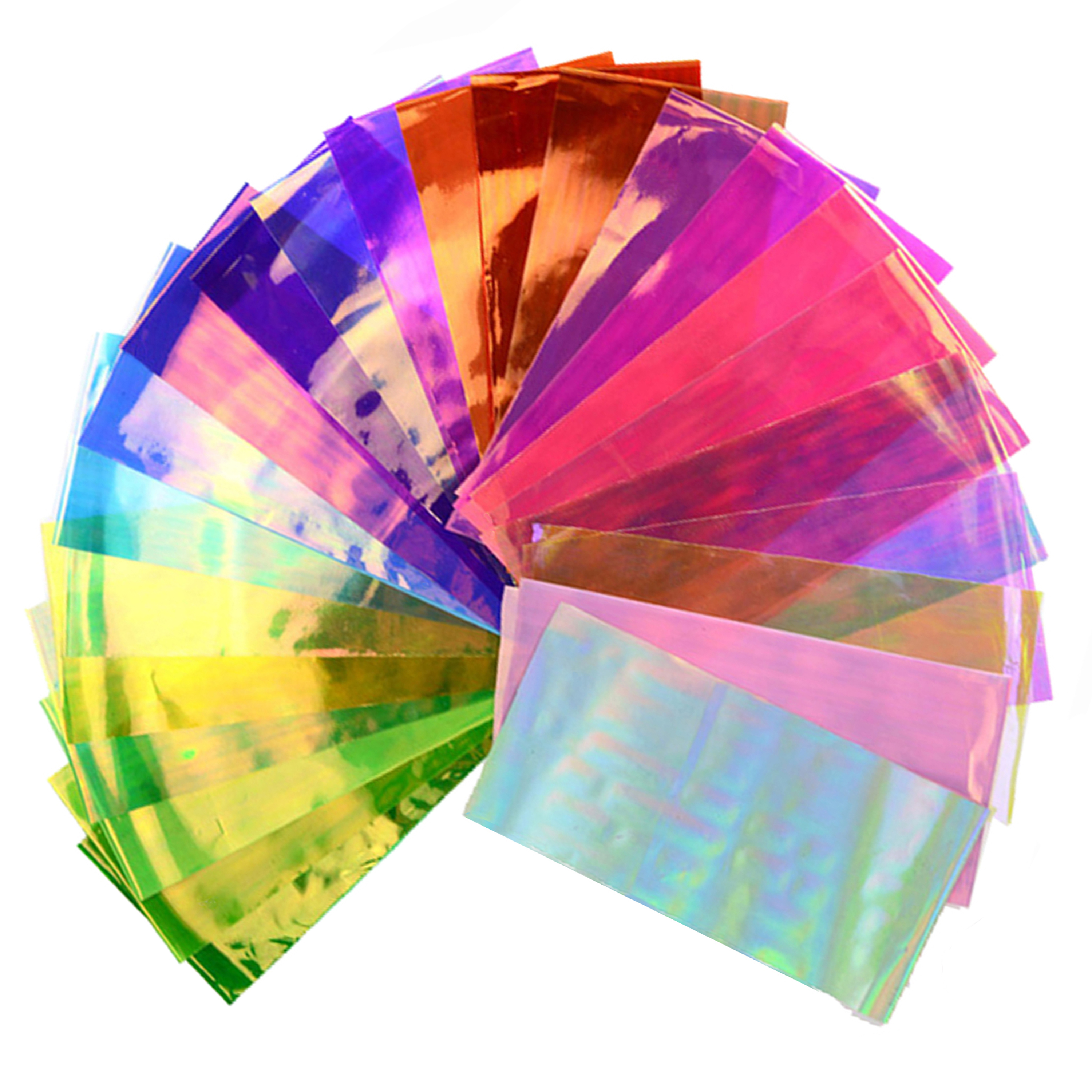 thumbnail video image 2 of Beaute Galleria 24 Pieces Thin Iridescent Cellophane, Holographic Shattered Broken-Glass Nail Art Decorations, 2 of 8