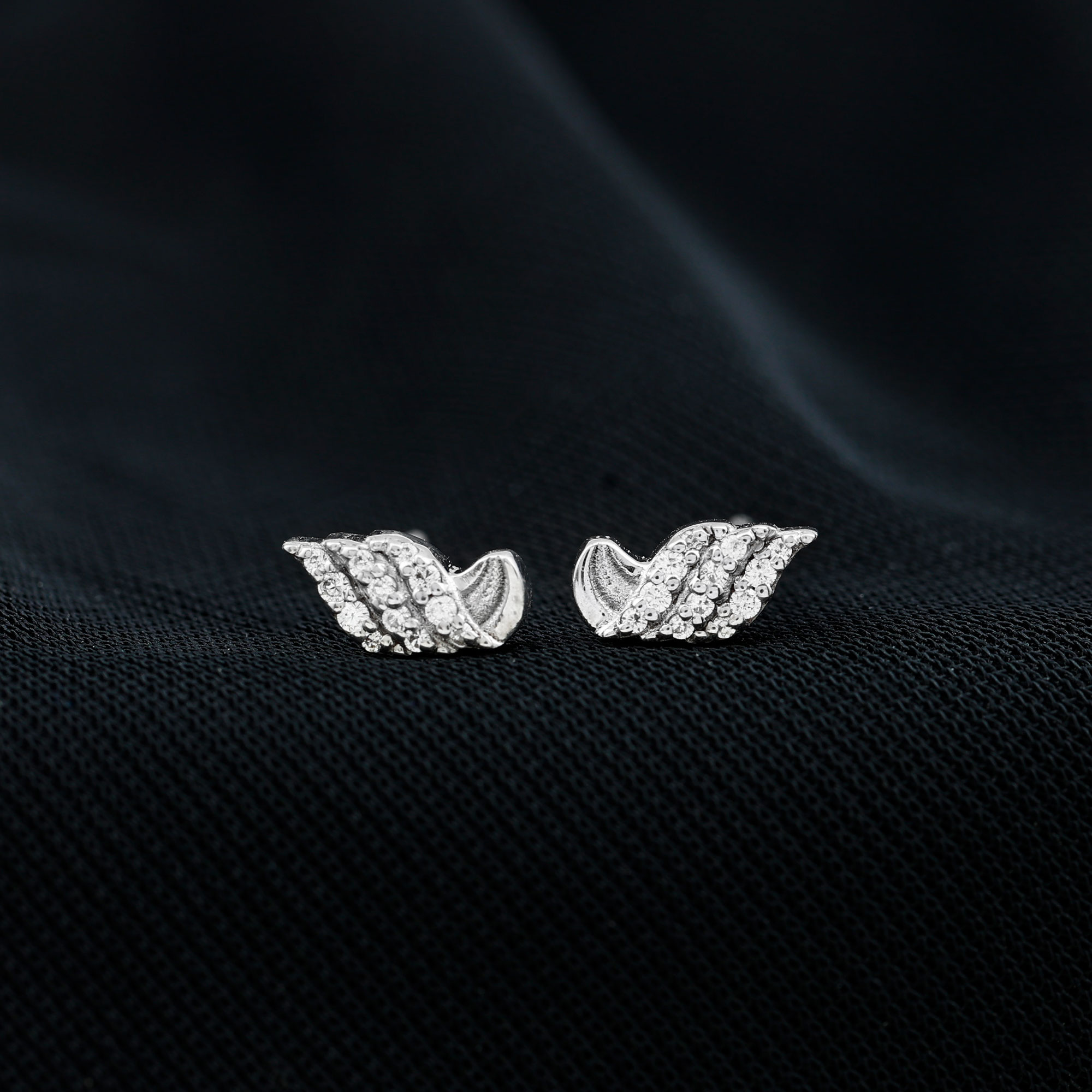 thumbnail video image 2 of Rosec Jewels Lab Grown Diamond Leaf Earrings - EF-VS Quality Diamond Stud Earrings for Anniversary, 10K Yellow Gold, 2 of 7