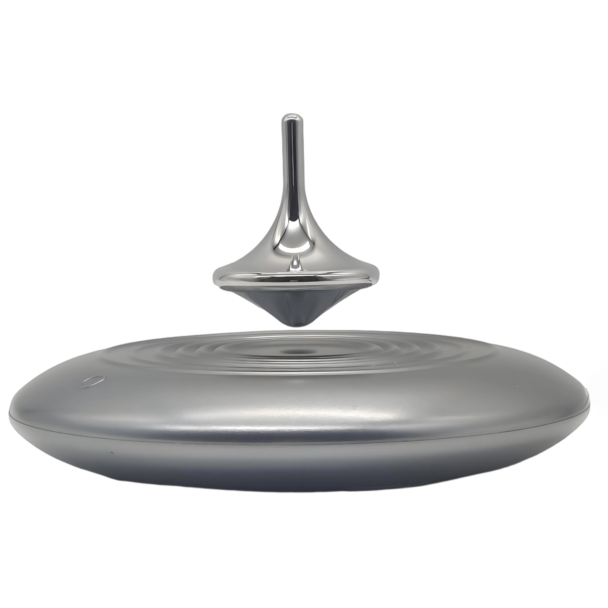 thumbnail video image 2 of Levitating Spinning Top – Metal Anti-Gravity Gyro for Adults, Office Desk Decor & Stress Relief, 2 of 7