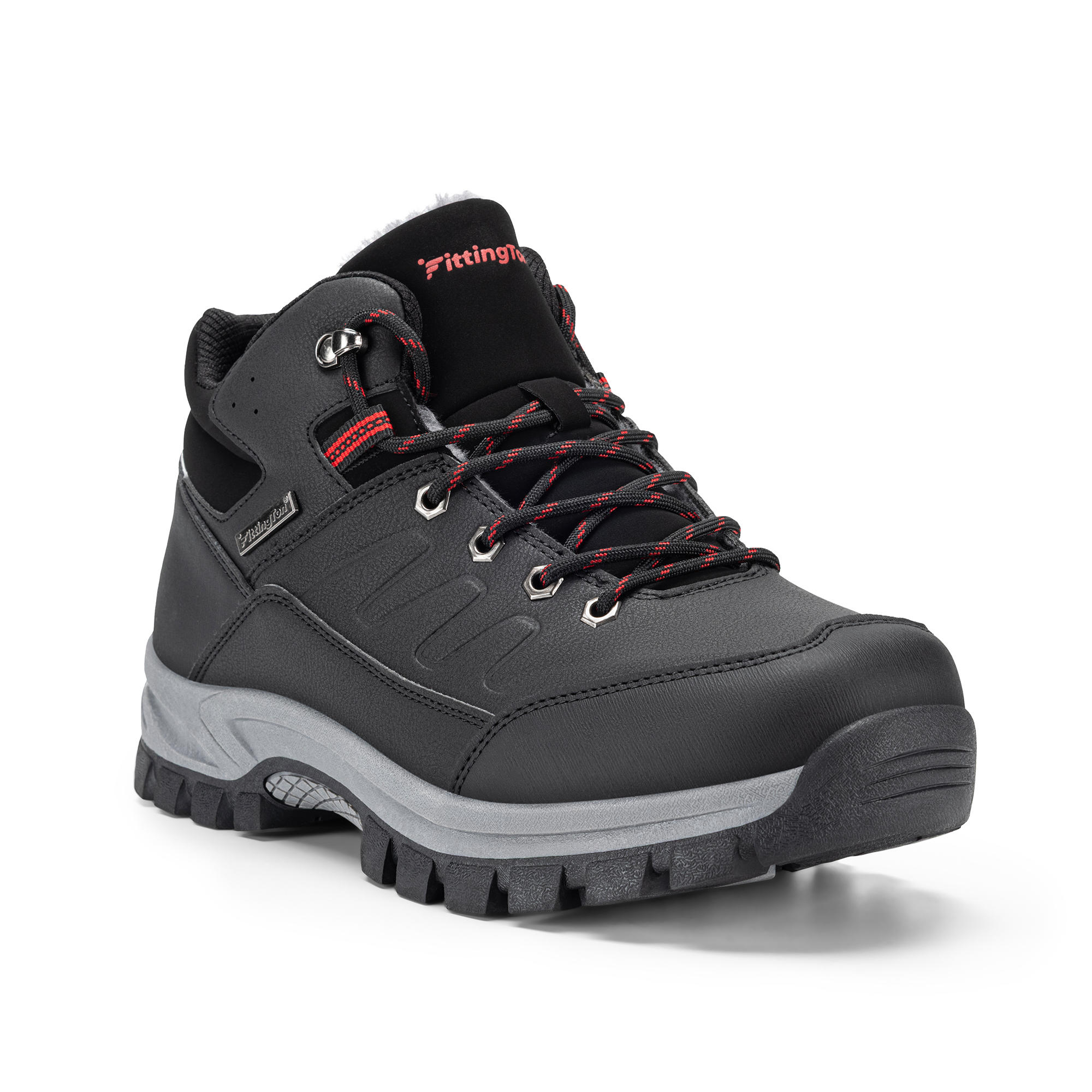 thumbnail video image 2 of Fittington Wide Mens Winter Boots Insulated Snow Boots Outdoor Trekking Hiking Mid Calf Shoes, Slip Resistance, 2 of 12