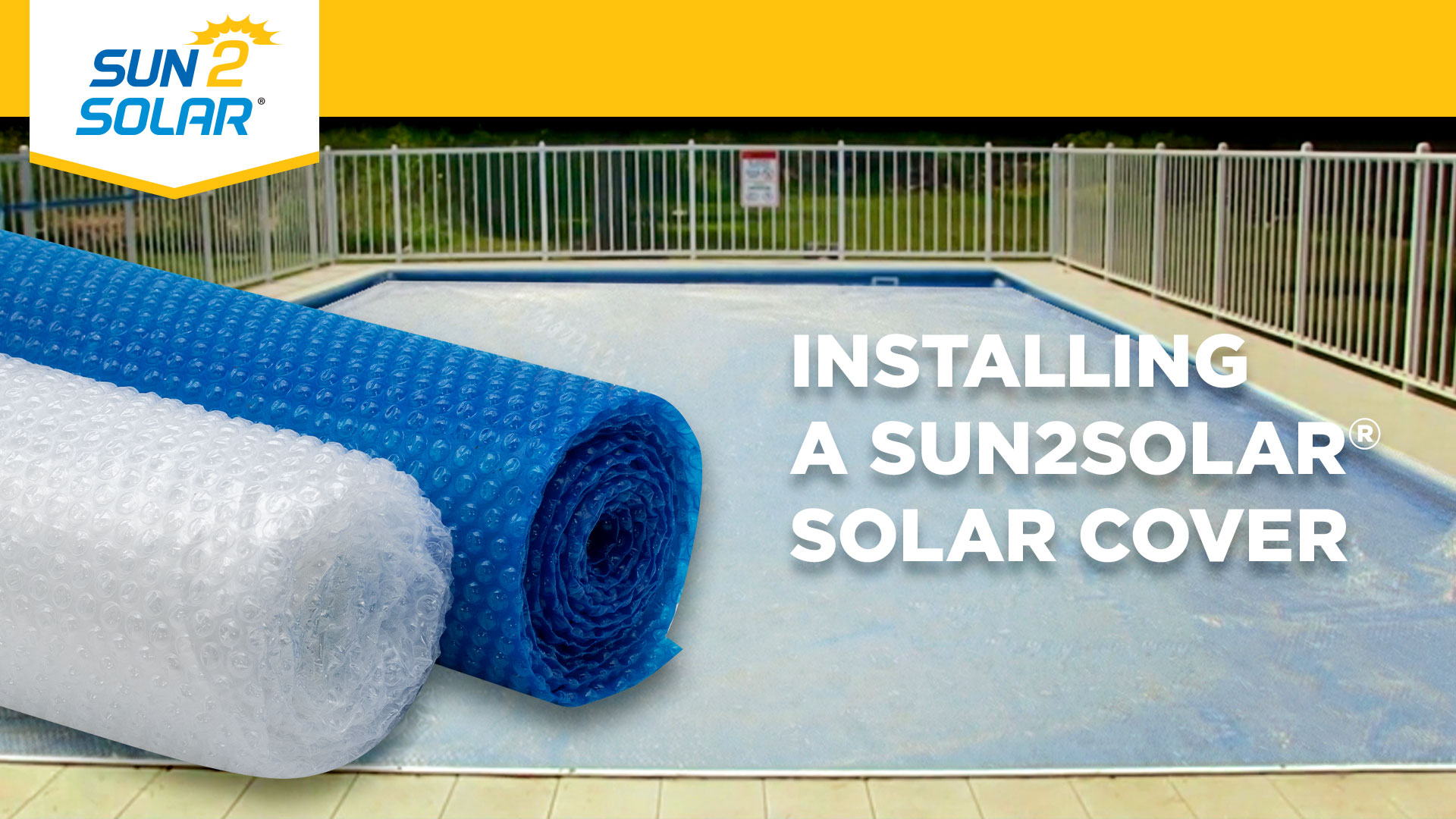 thumbnail video image 2 of Sun2Solar Rectangle 1600 Series Clear Swimming Pool Solar Cover, 18' x 40', 2 of 7