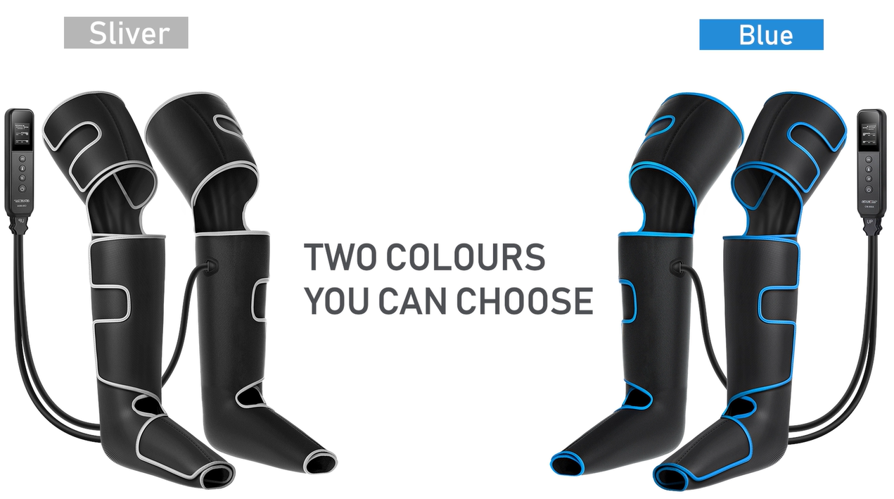 thumbnail video image 2 of CINCOM Leg Massager with Heat for Circulation, Full Leg and Foot Compression Boots Massager for Calf & Thigh Muscle Relaxation and Recovery, Blue, 2 of 8