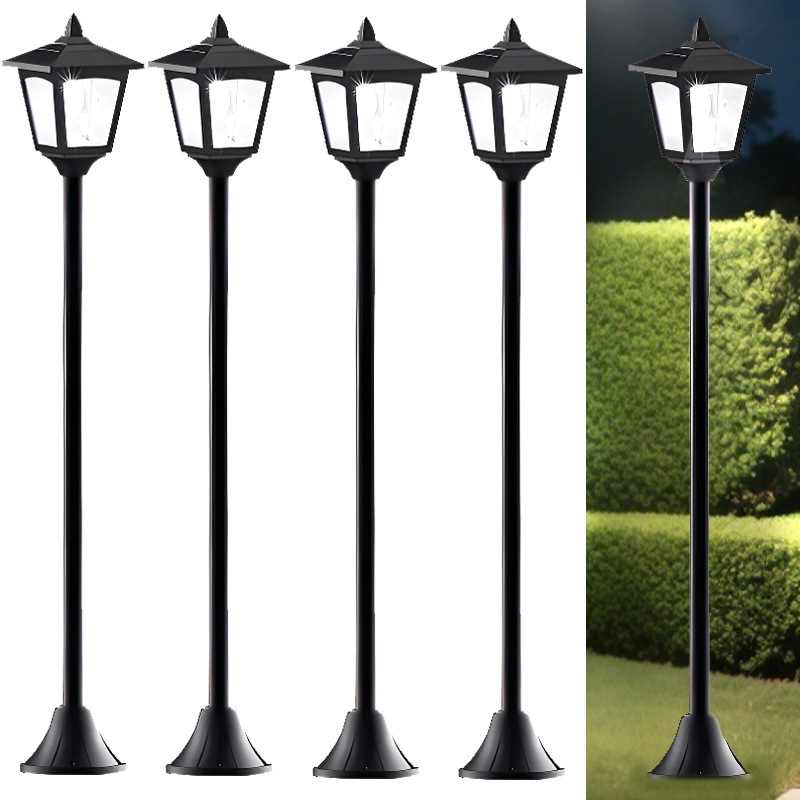 thumbnail video image 2 of 4 Pack Solar Lamp Post Lights with Dusk to Dawn Sensor – 40" Waterproof LED for Pathways, Garden, Yard, Patio, Driveway, 2 of 7