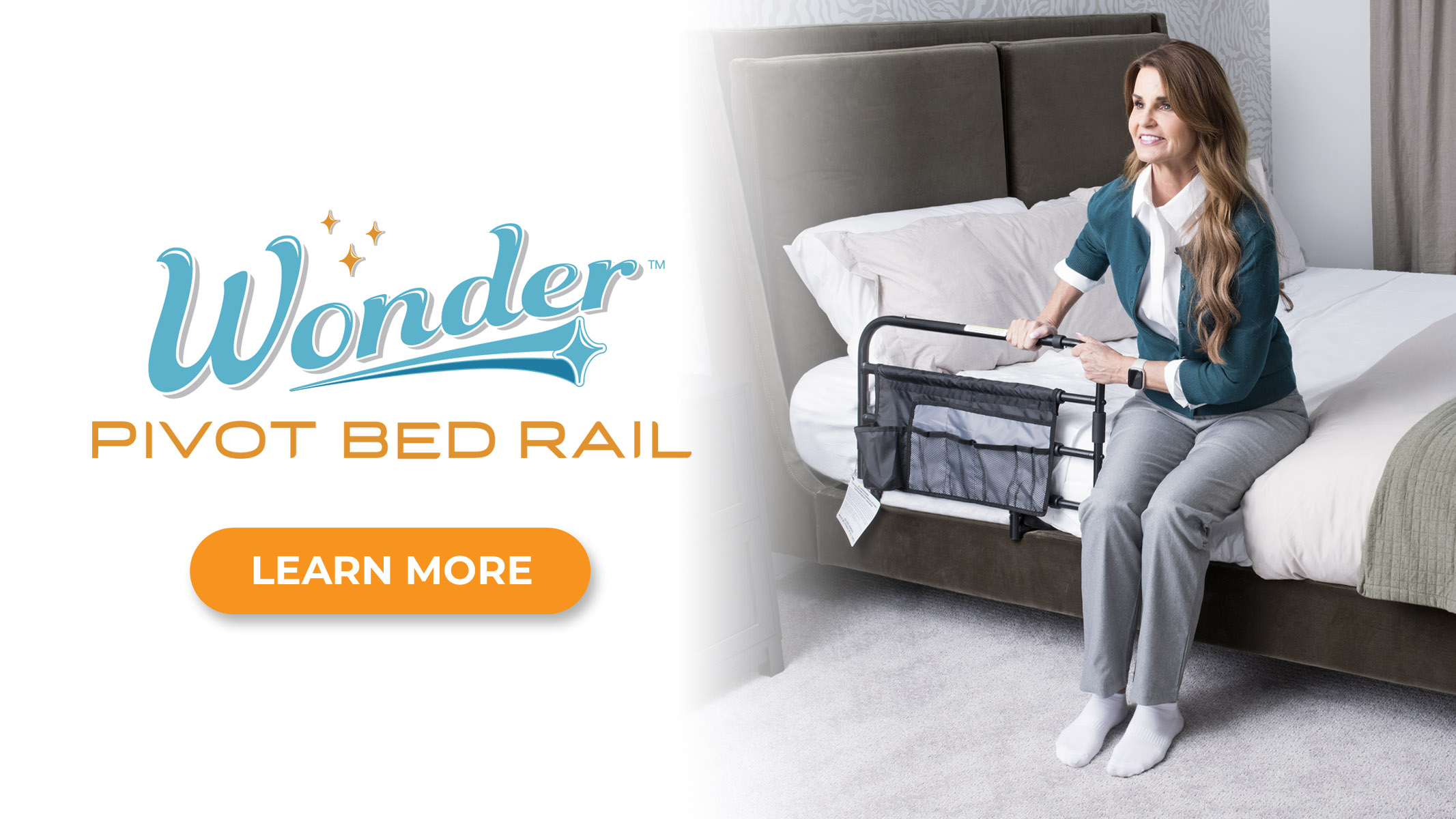 Stander Wonder Pivot Bed Rail, Adjustable Safety Assist Railing with ...
