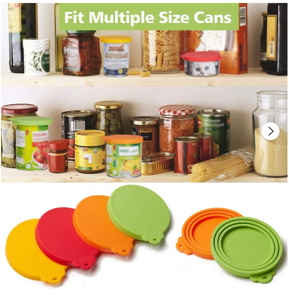 thumbnail video image 2 of HomelyJoy 4 Pack Silicone Pet Food Can Lids, Covers & Seal Lids for Cat and Dog Food Cans, Leak-Proof Reusable Lids for Standard Canned Food Storage, Multicolor, 2 of 6