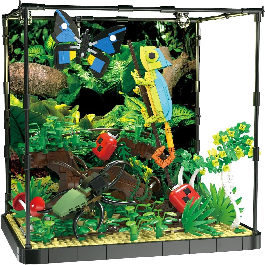 thumbnail video image 2 of Insects Tropical Rainforest Building Sets for Adult,Animals Botanical Collection Toys with LED, 2 of 7
