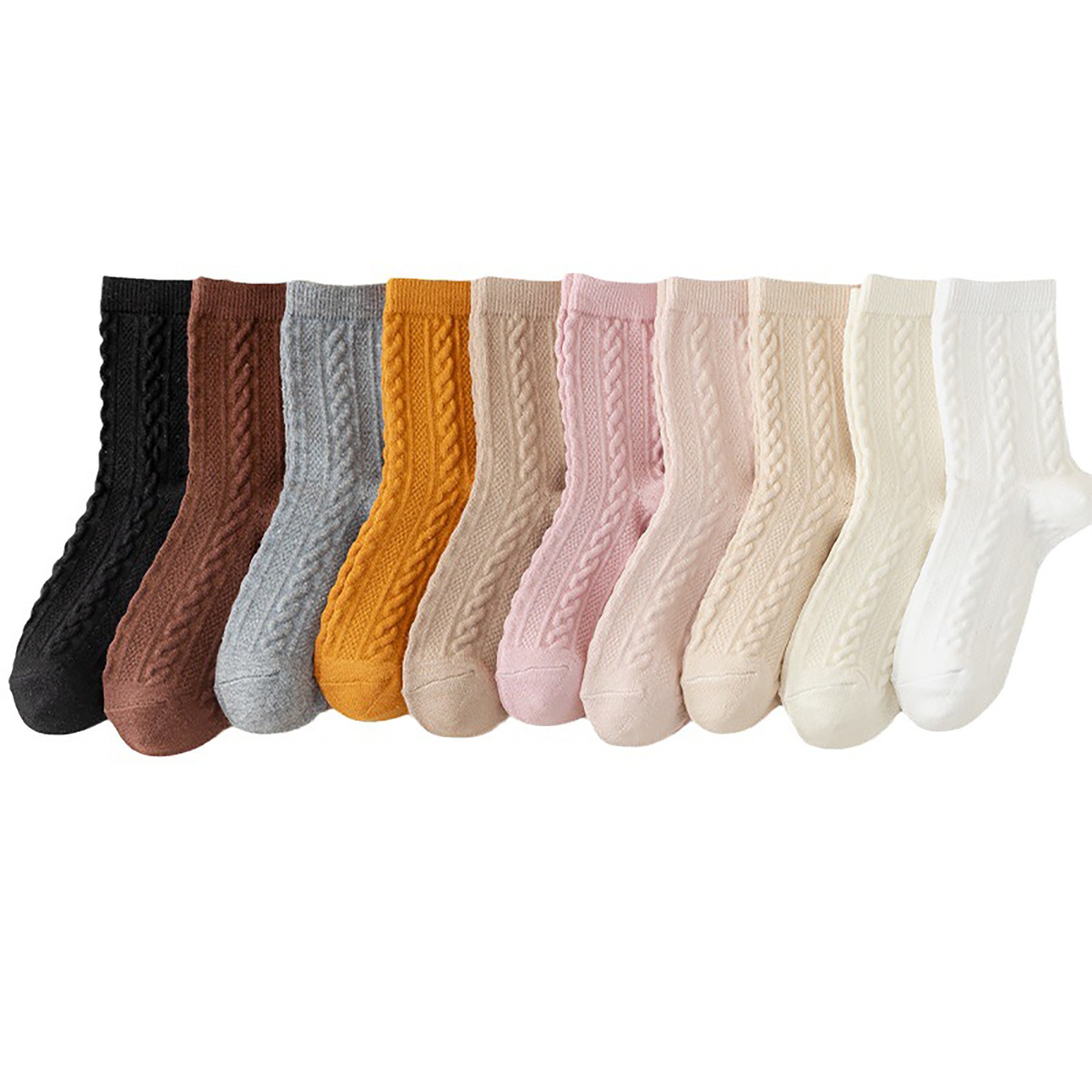 thumbnail video image 2 of GZWYHT Socks for Women Ankle Socks Women's Color Matching Multi Color Breathable Plush And Thick Insulation Socks Cute Socks Slouch Socks Beige One Size, 2 of 4