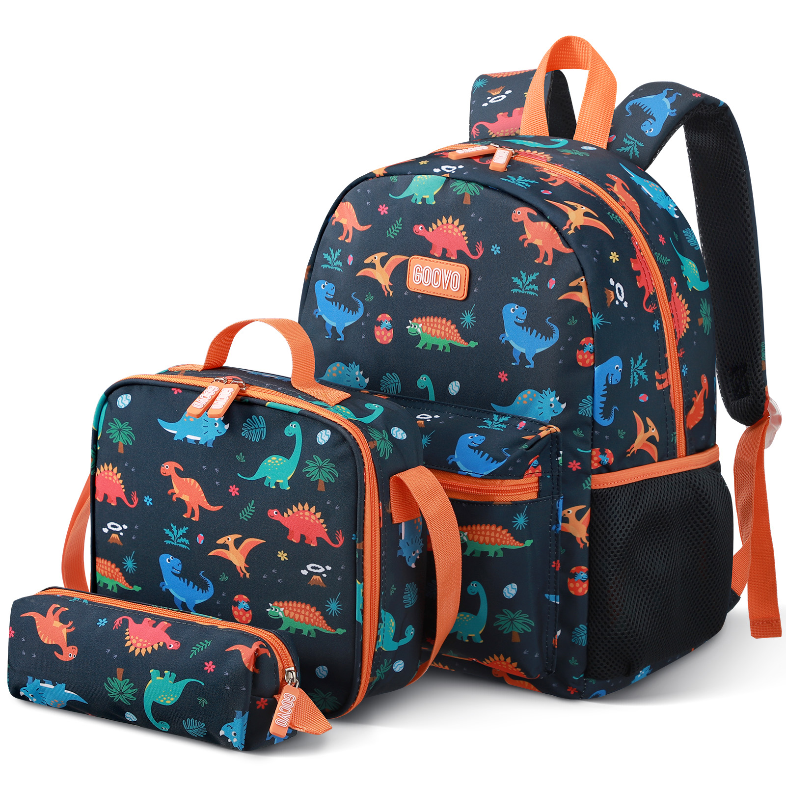 thumbnail video image 3 of Gocvo Kids Backpack for Boys, Dinosaur Waterproof Toddler Bookbag for Kids School Backpacks, 3 of 12